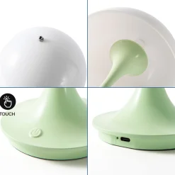 Lámpara de mesa LED CCT portátil - Táctil - Semiesférica
