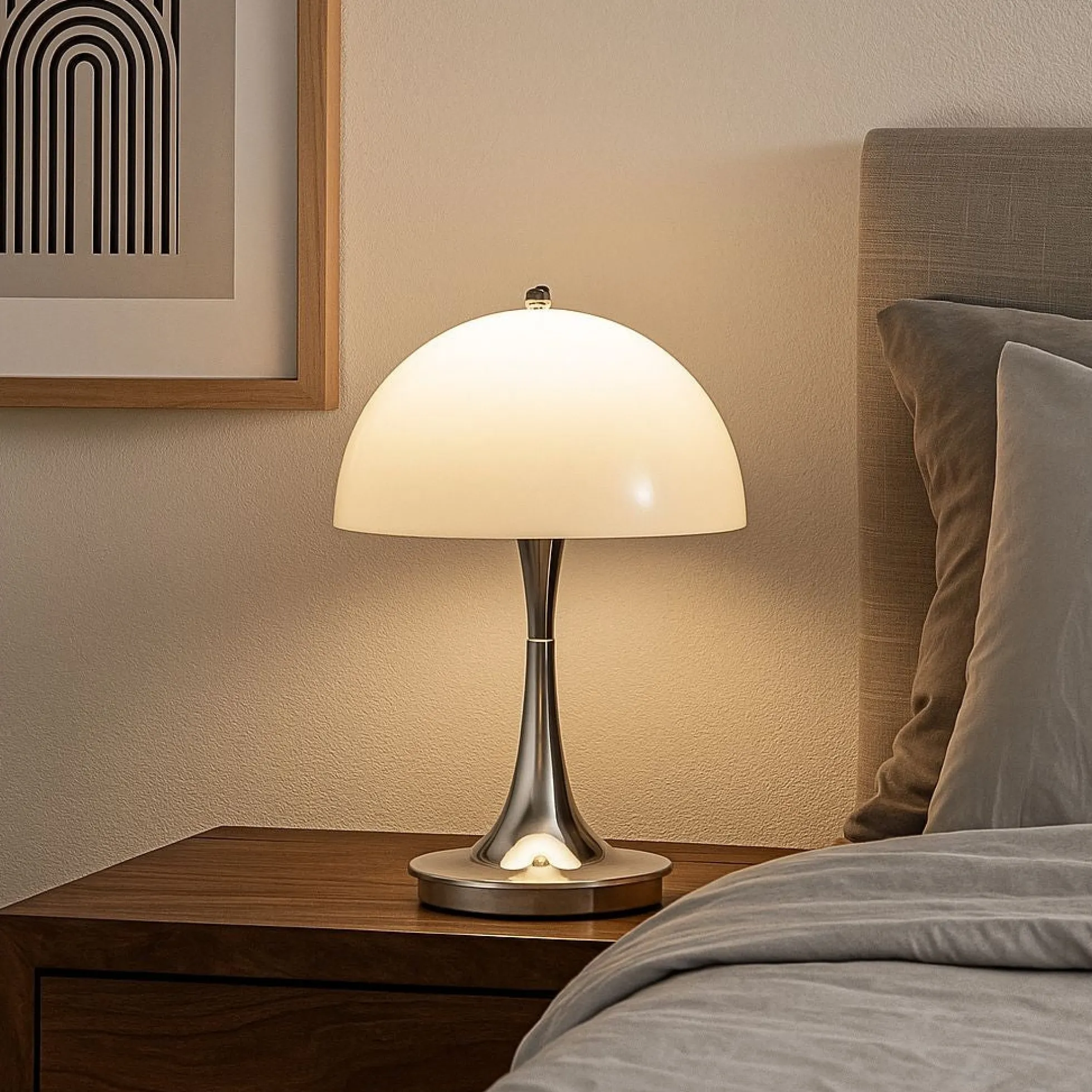 Lámpara de mesa LED CCT portátil - Táctil - Semiesférica