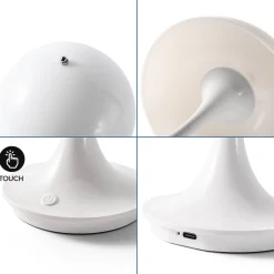 Lámpara de mesa LED CCT portátil - Táctil - Semiesférica