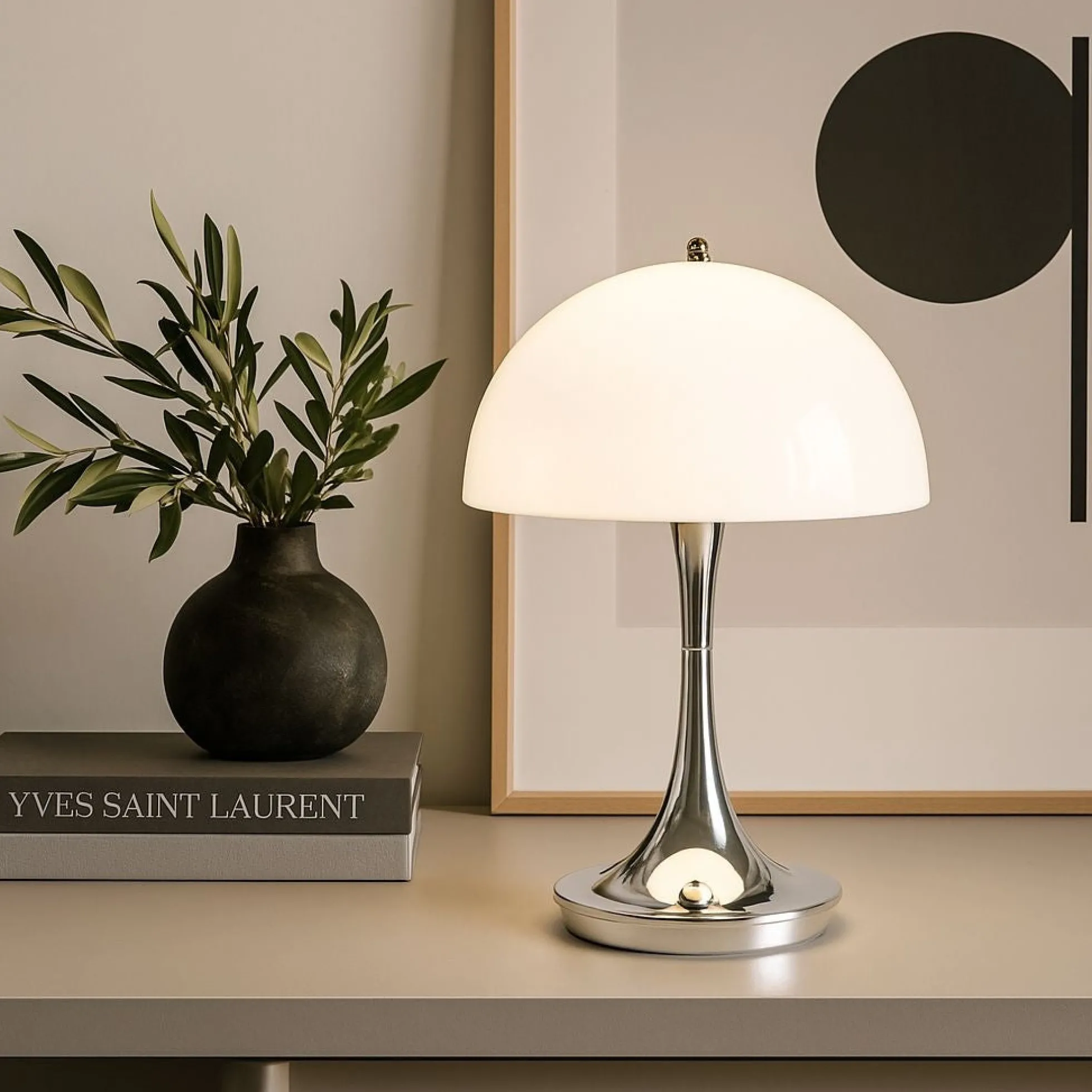 Lámpara de mesa LED CCT portátil - Táctil - Semiesférica