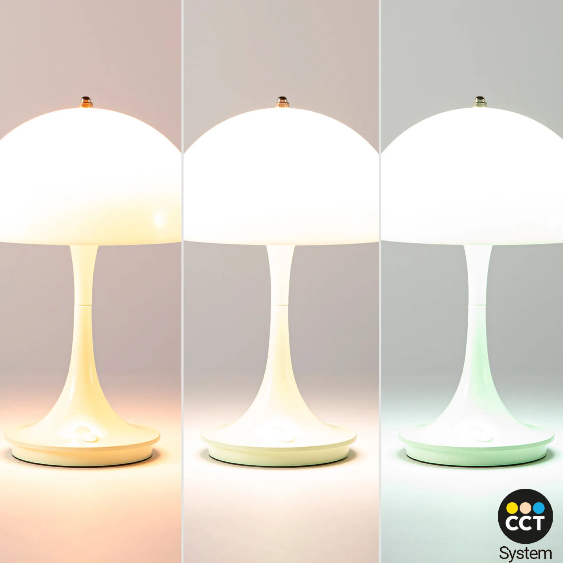 Lámpara de mesa LED CCT portátil - Táctil - Semiesférica