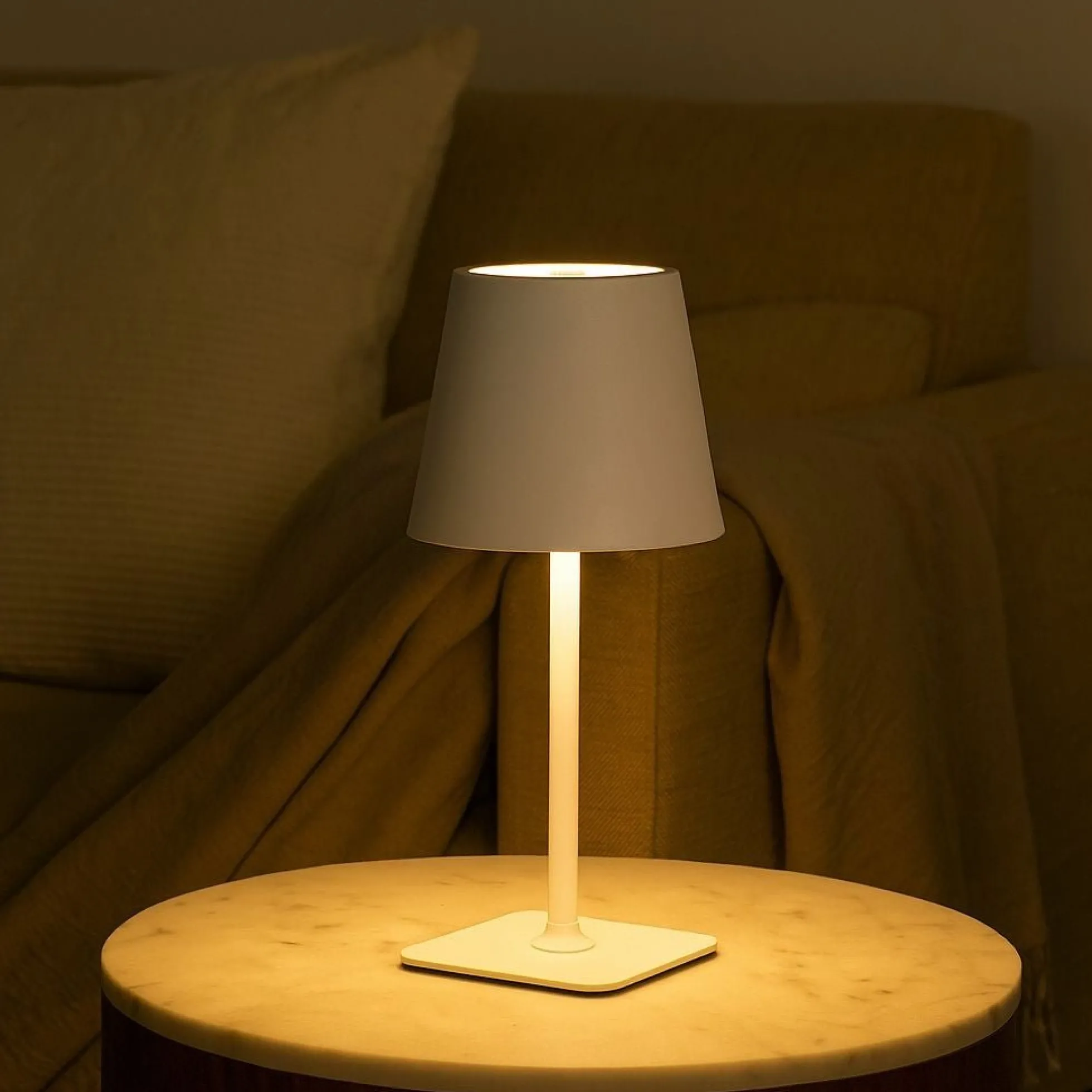 Lámpara de mesa LED CCT portátil - Táctil - Ø100 mm