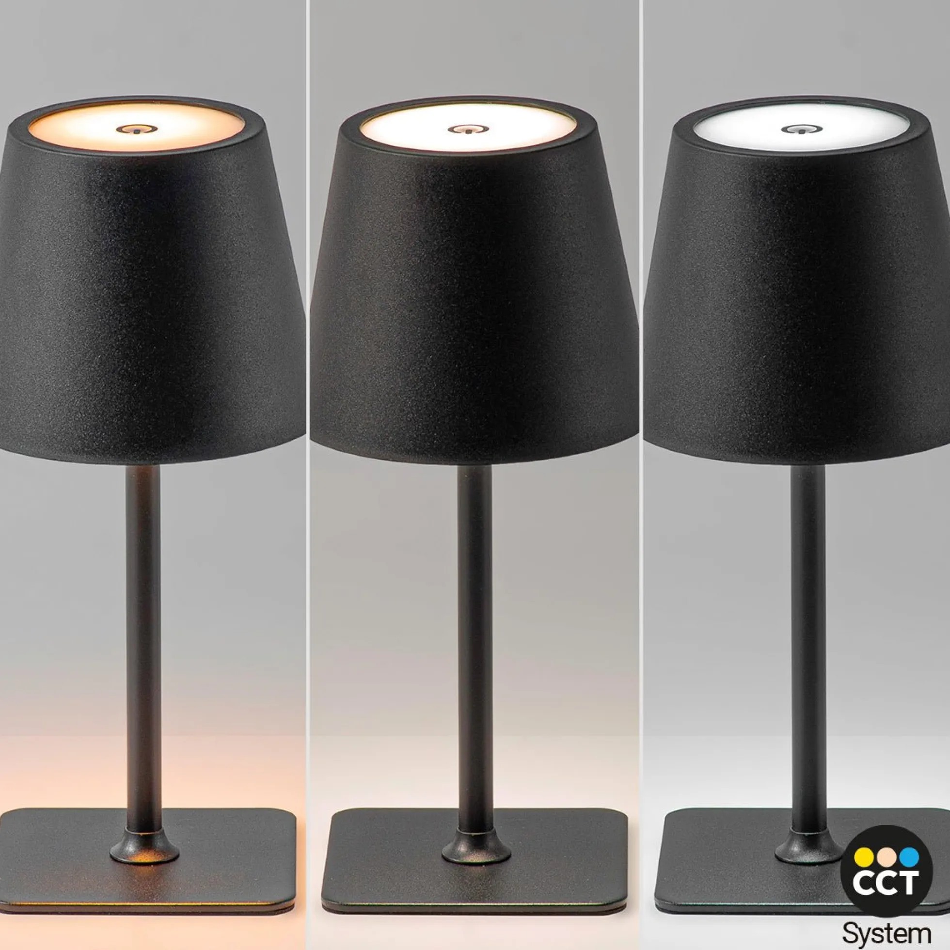 Lámpara de mesa LED CCT portátil - Táctil - Ø100 mm