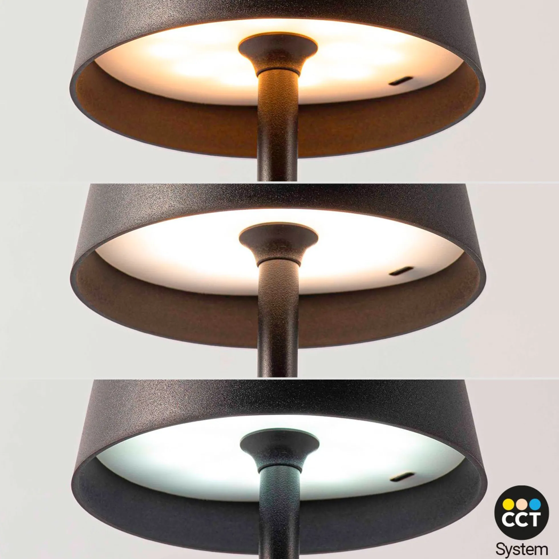 Lámpara de mesa LED CCT portátil - Táctil - Ø100 mm