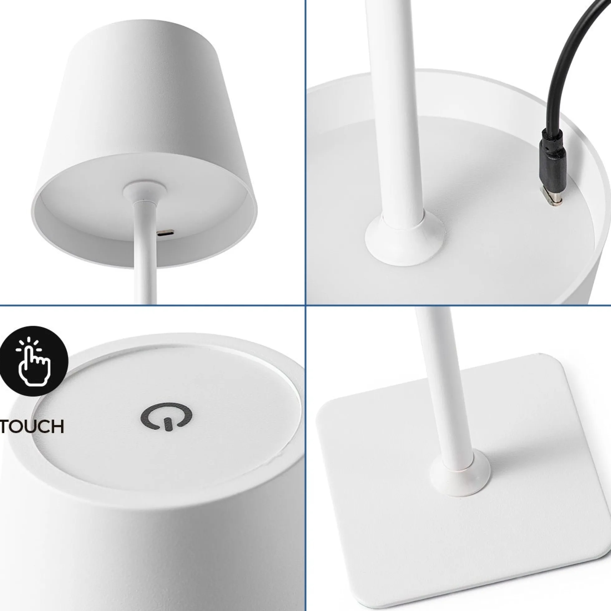 Lámpara de mesa LED CCT portátil - Táctil - Ø100 mm