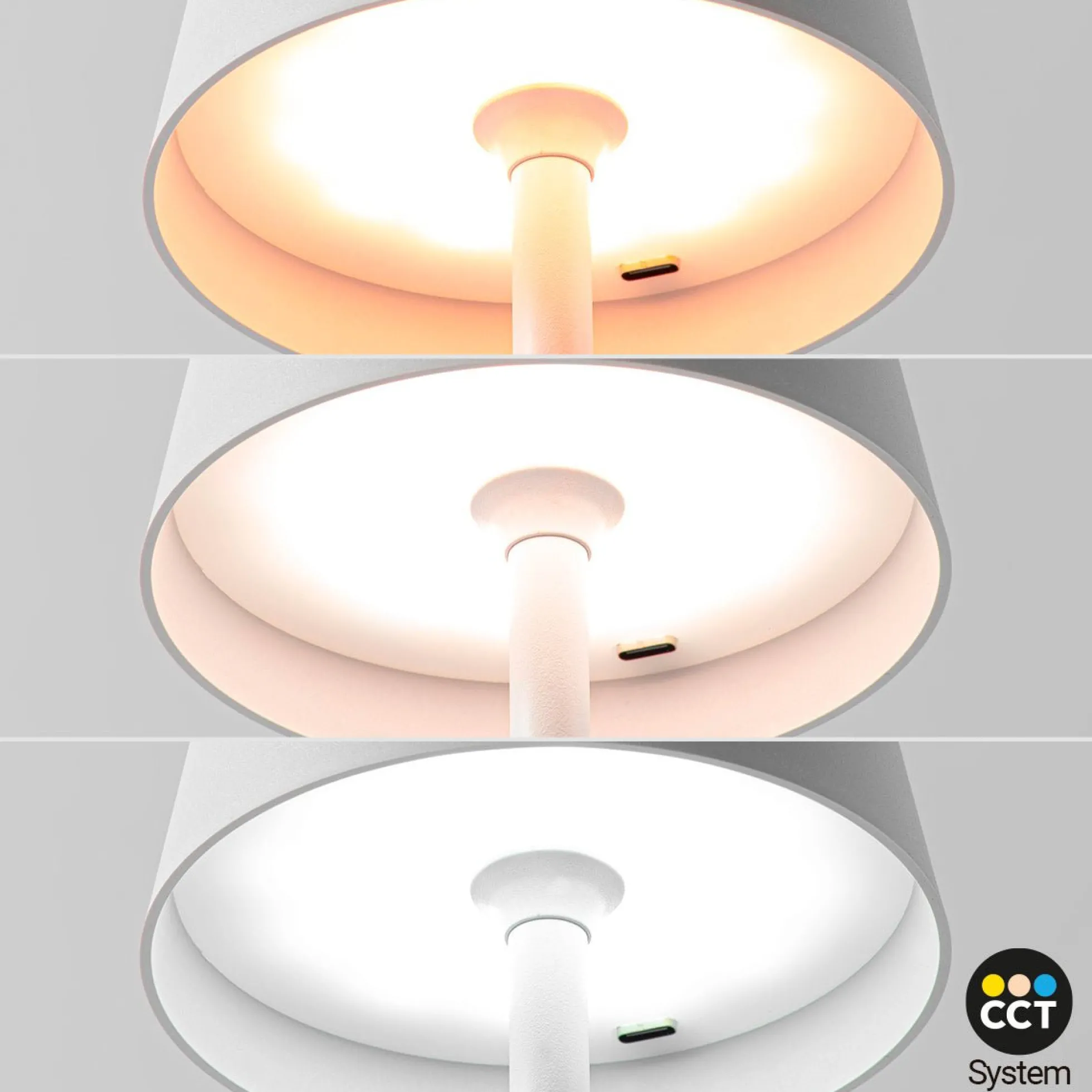 Lámpara de mesa LED CCT portátil - Táctil - Ø100 mm