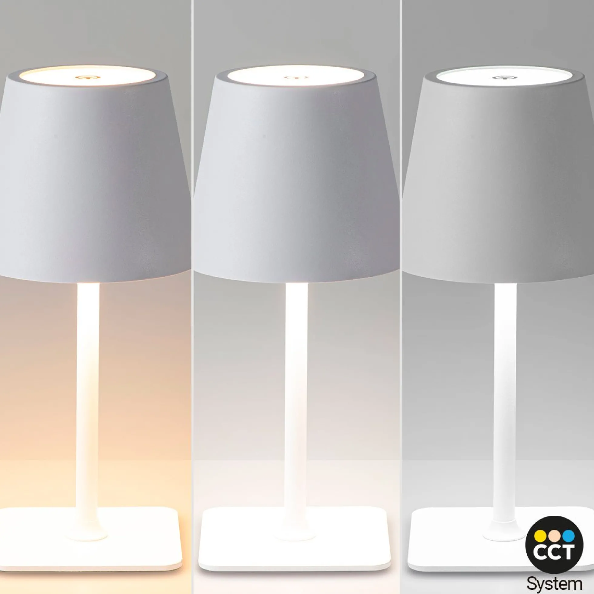 Lámpara de mesa LED CCT portátil - Táctil - Ø100 mm