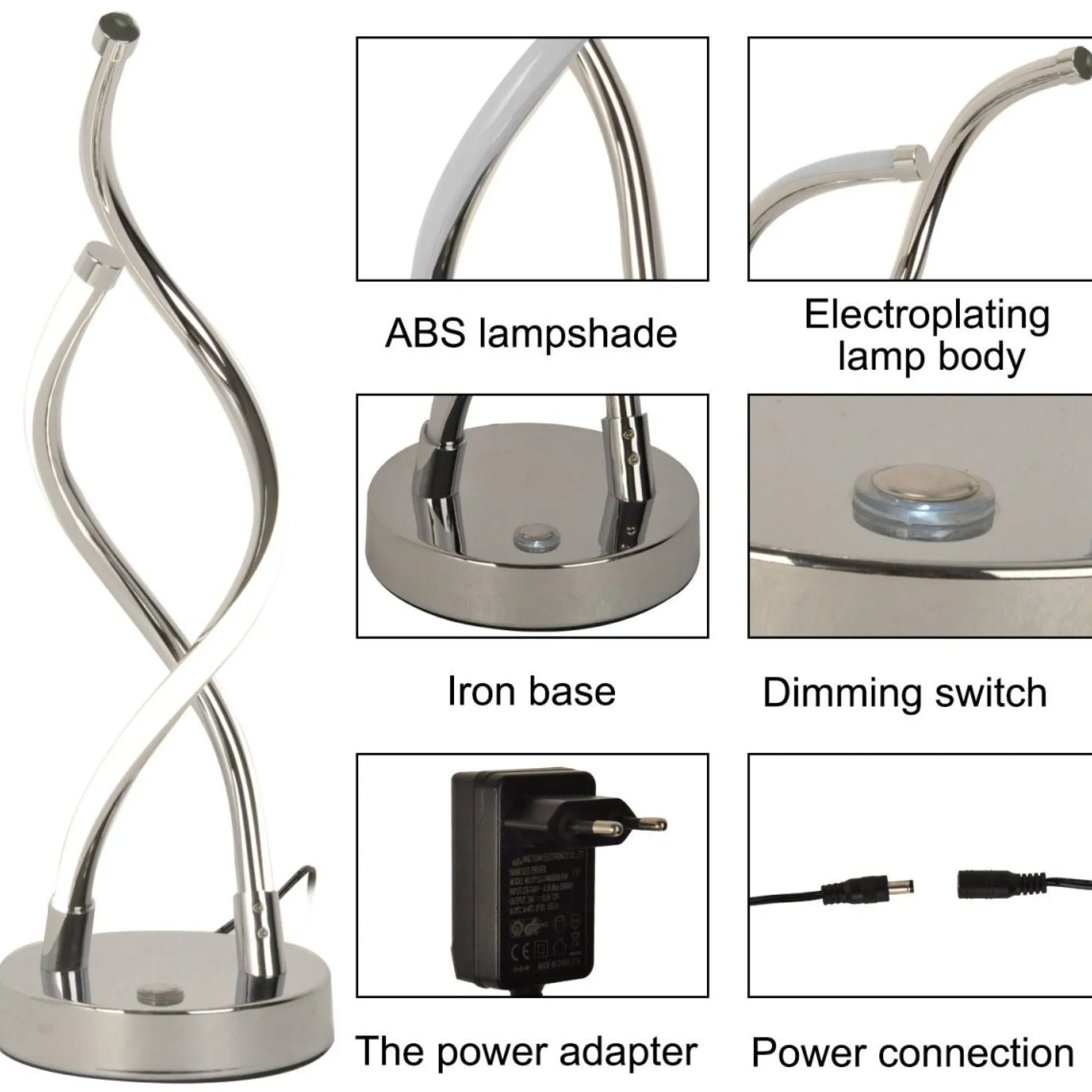 Lámpara de mesa LED "HELIX-T" 8W Regulable
