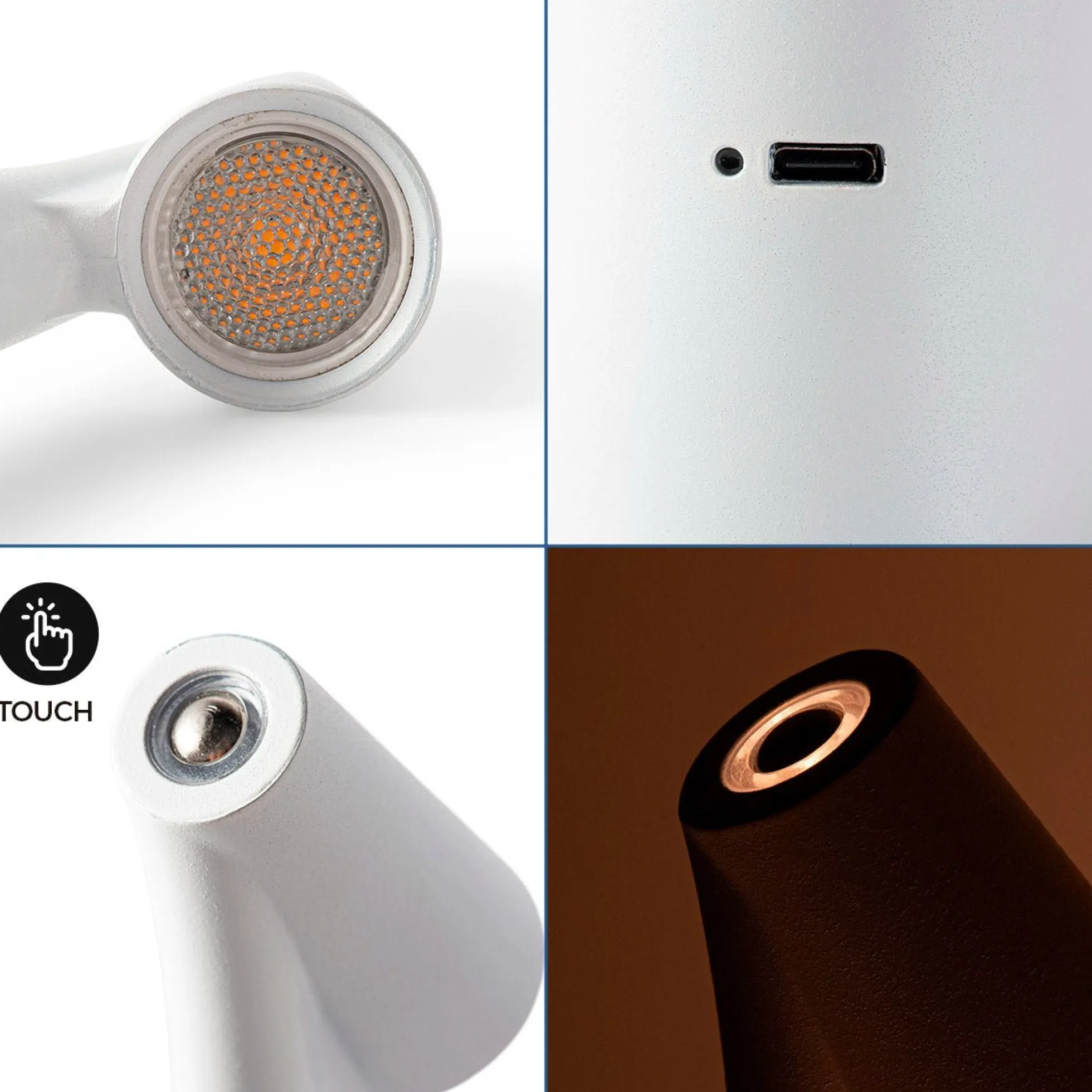 Lámpara de mesa LED portátil - Táctil - 3000K