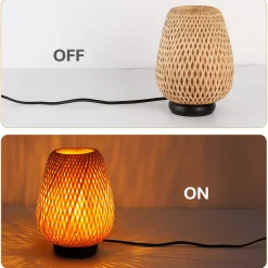 Lámpara de mesa mimbre