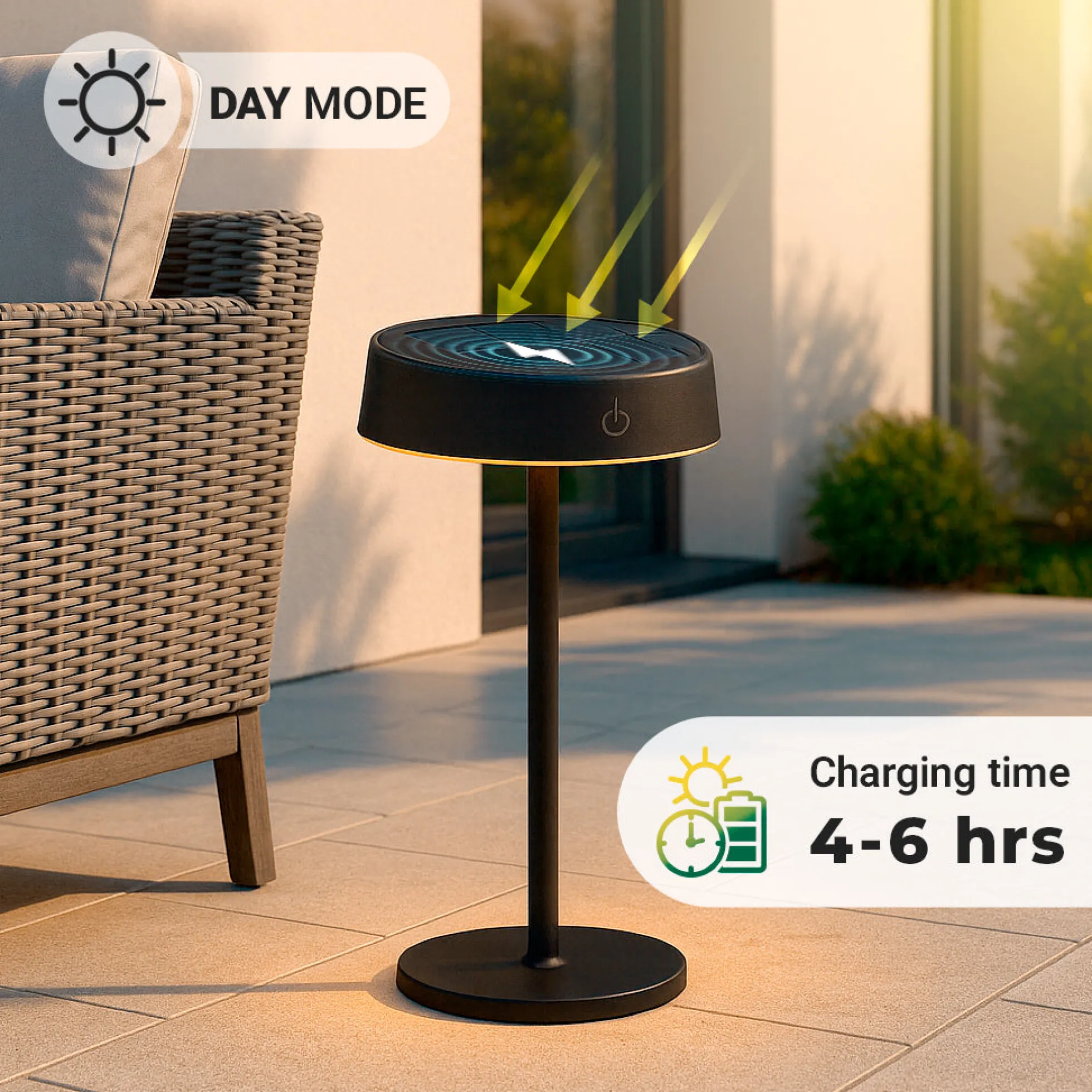 Lámpara de mesa solar LED CCT - Táctil - Recargable - Portátil