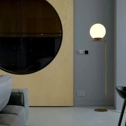 Lámpara de pie bola cristal "Anni 300" - E27 - Ø 30cm