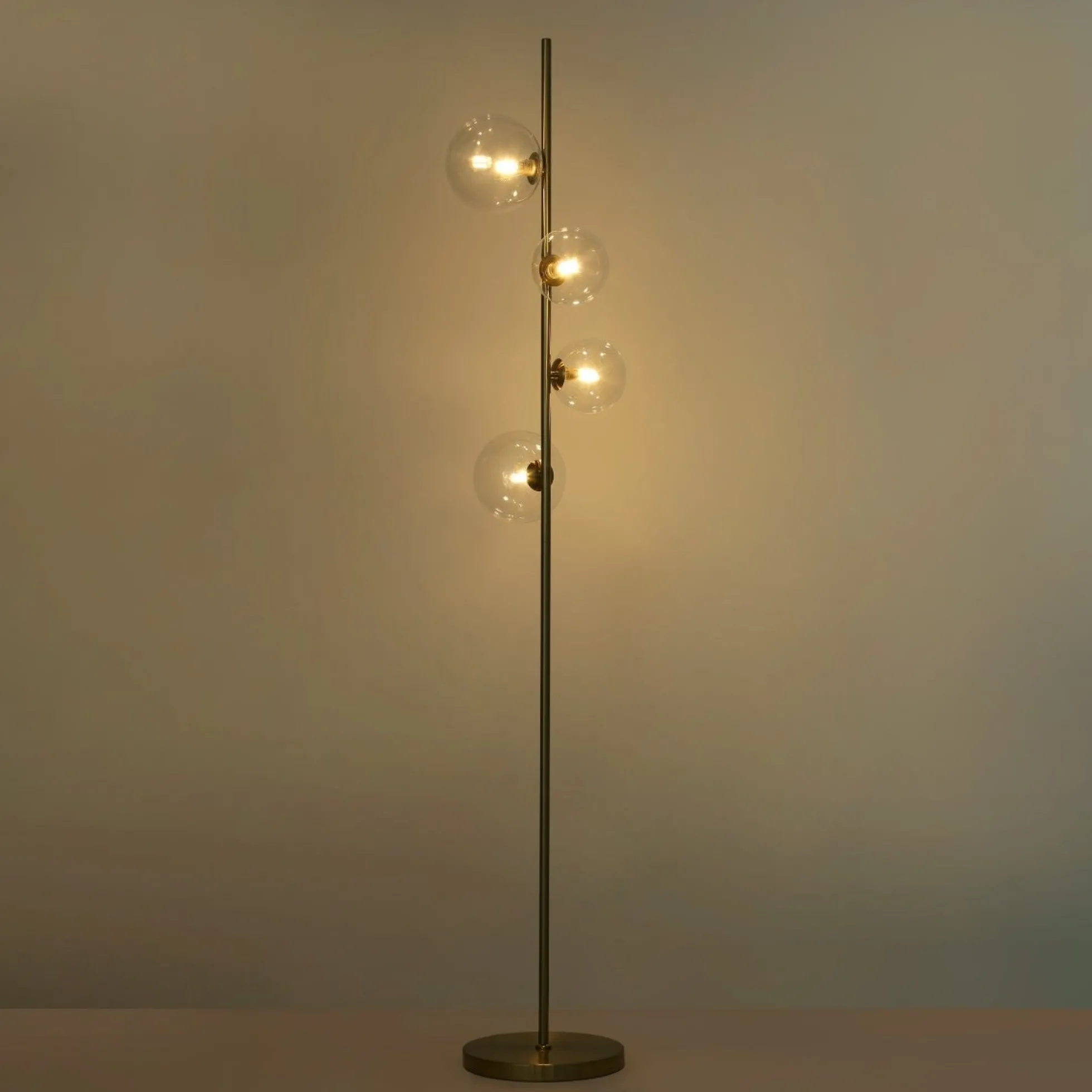 Lámpara de pie con esferas de cristal "STAND"- 4 x G9