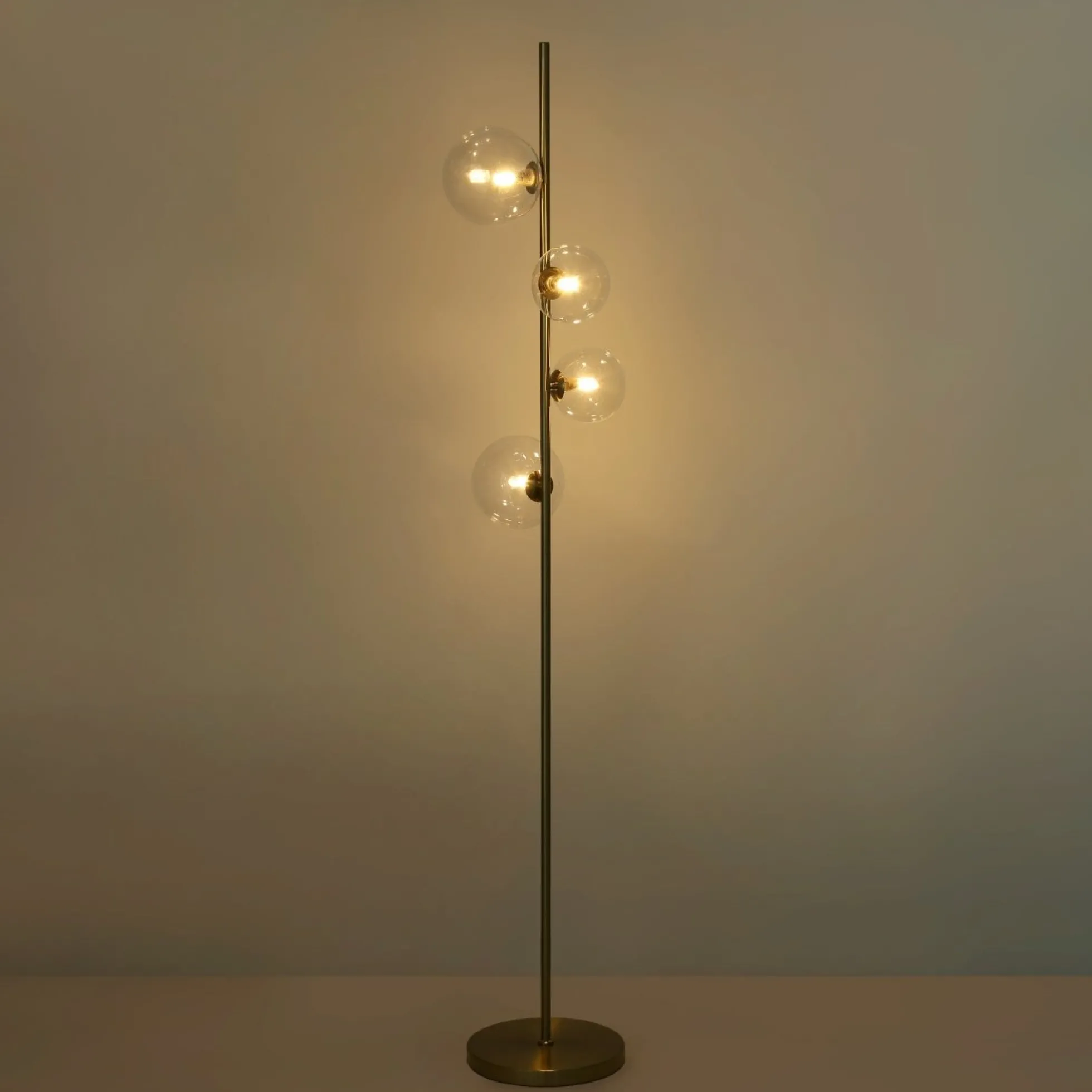 Lámpara de pie con esferas de cristal "STAND"- 4 x G9