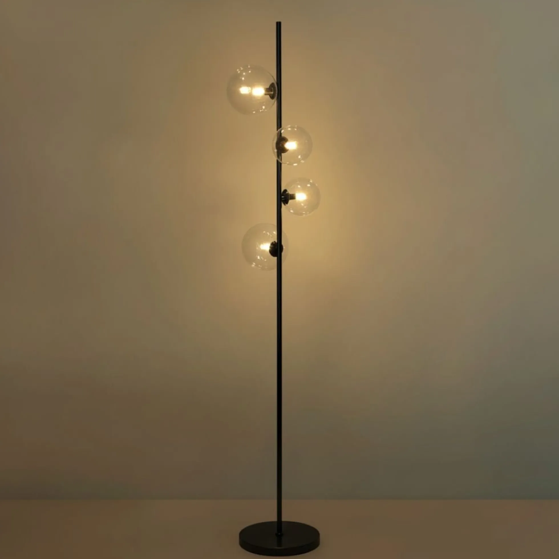 Lámpara de pie con esferas de cristal "STAND"- 4 x G9
