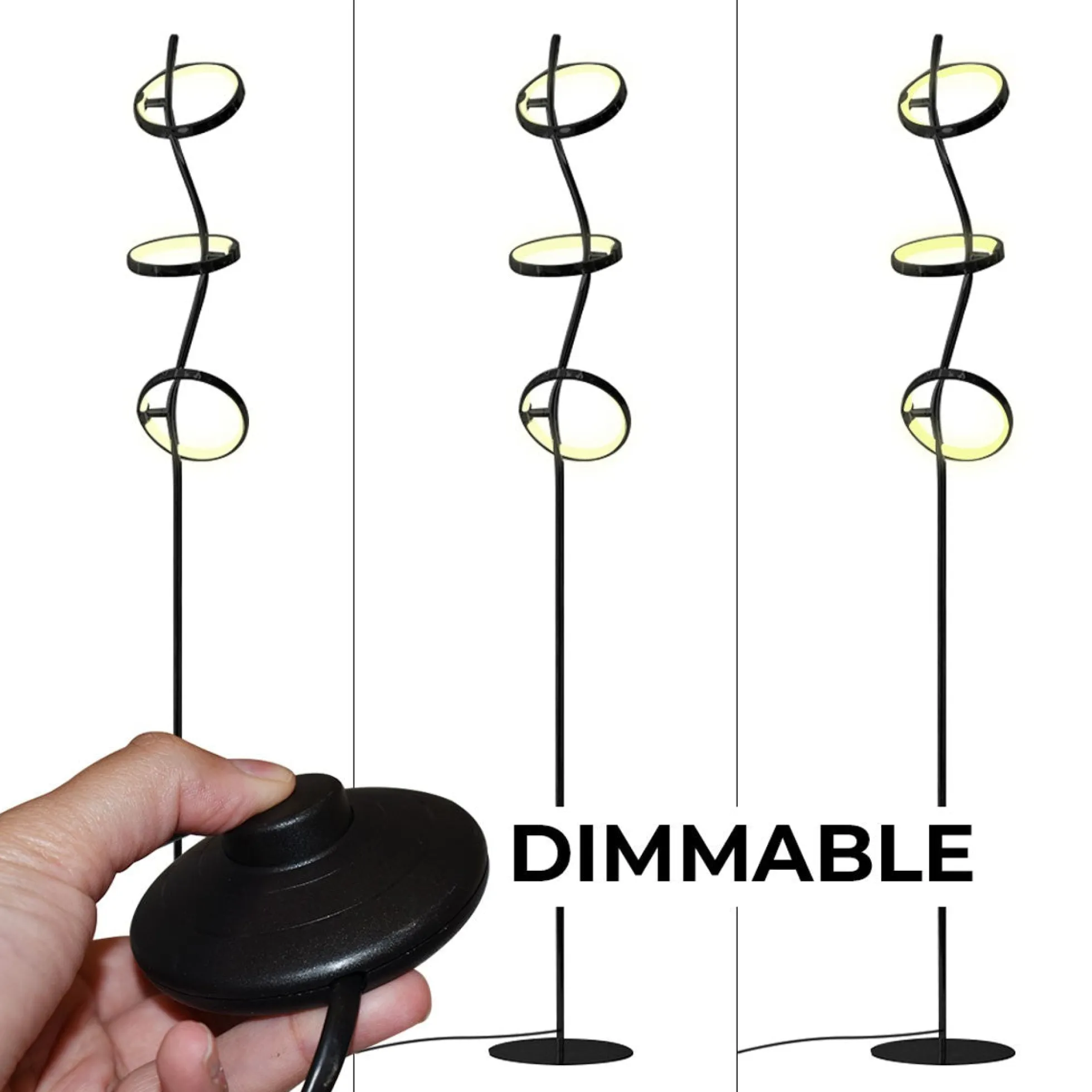 Lámpara de pie LED de aluminio "GARLAND HOLLYWOOD" - 15W - Luz cálida