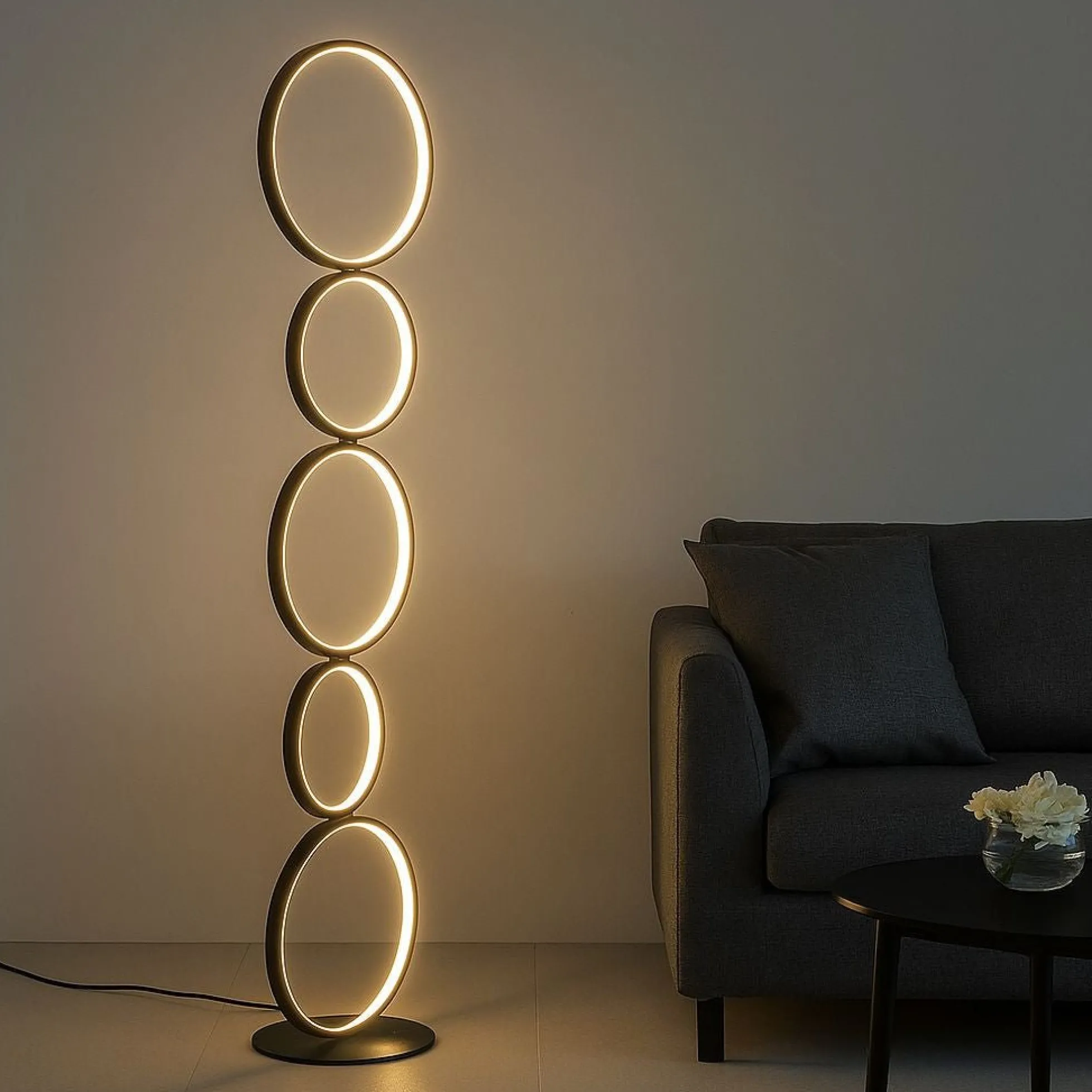 Lámpara de pie LED de aluminio "NATALIE" - 30W - Luz cálida