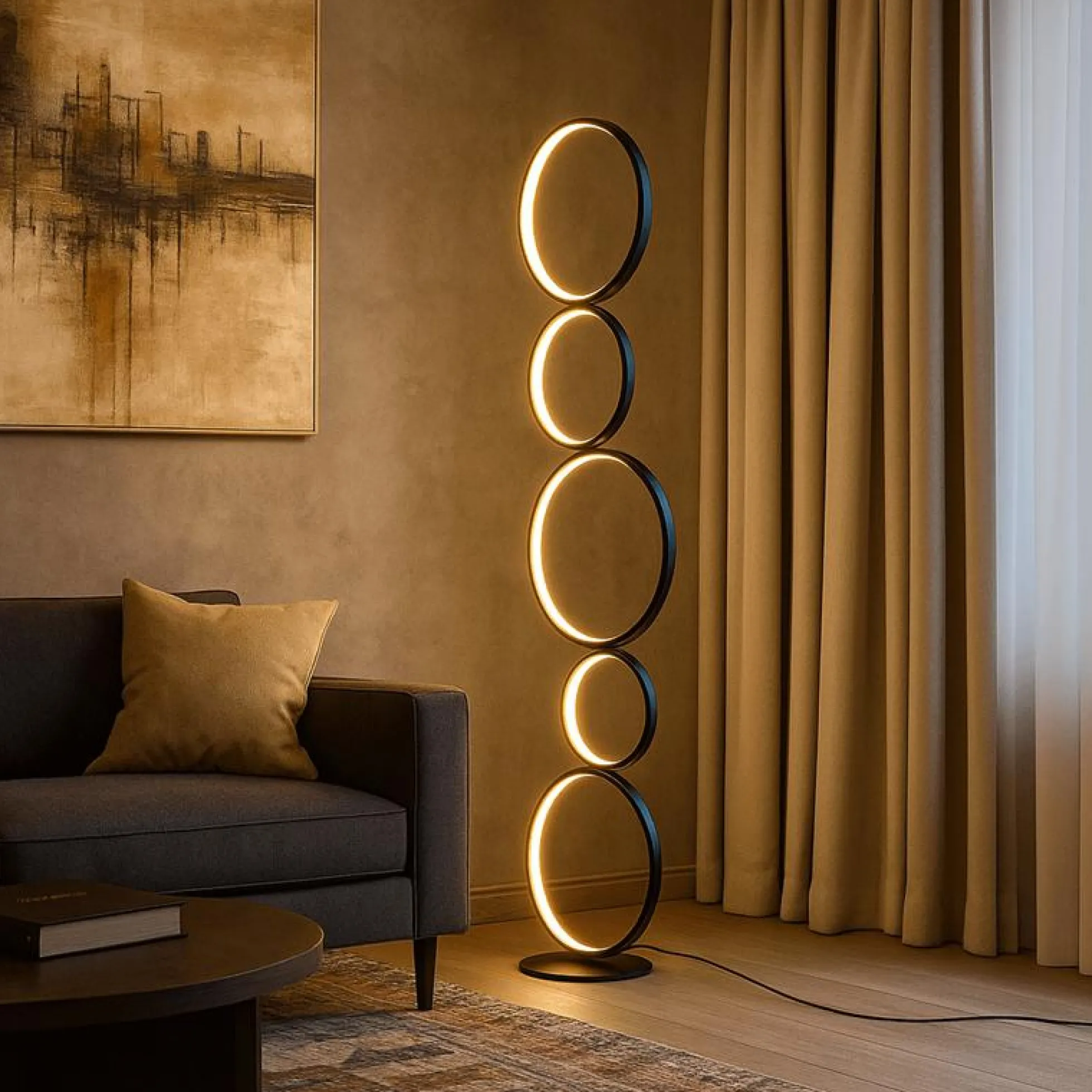 Lámpara de pie LED de aluminio "NATALIE" - 30W - Luz cálida