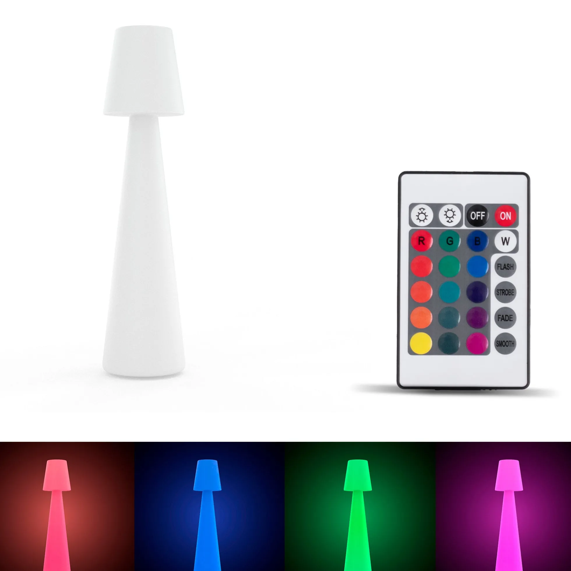 Lámpara de pie LED RGBW - 64W - Recargable - 120 cm