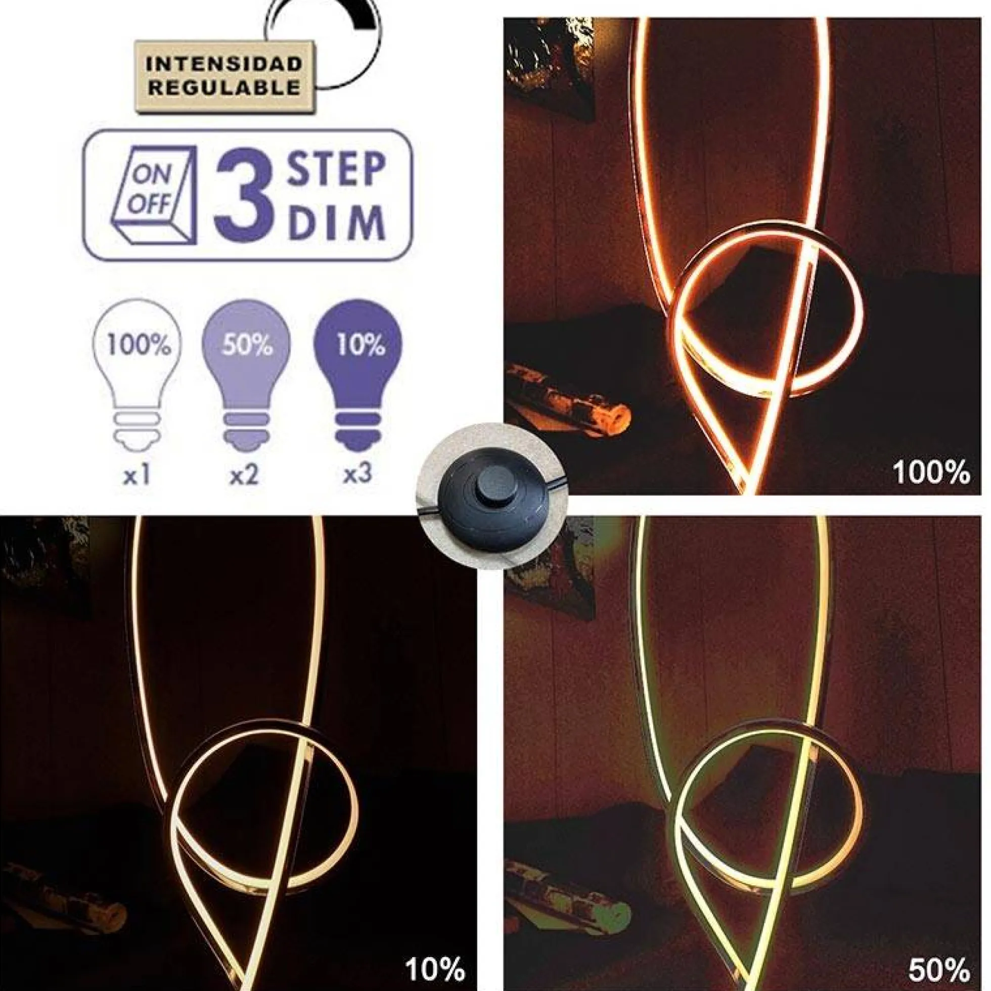 Lámpara de pie LOREN - Hollywood 25W Dimable