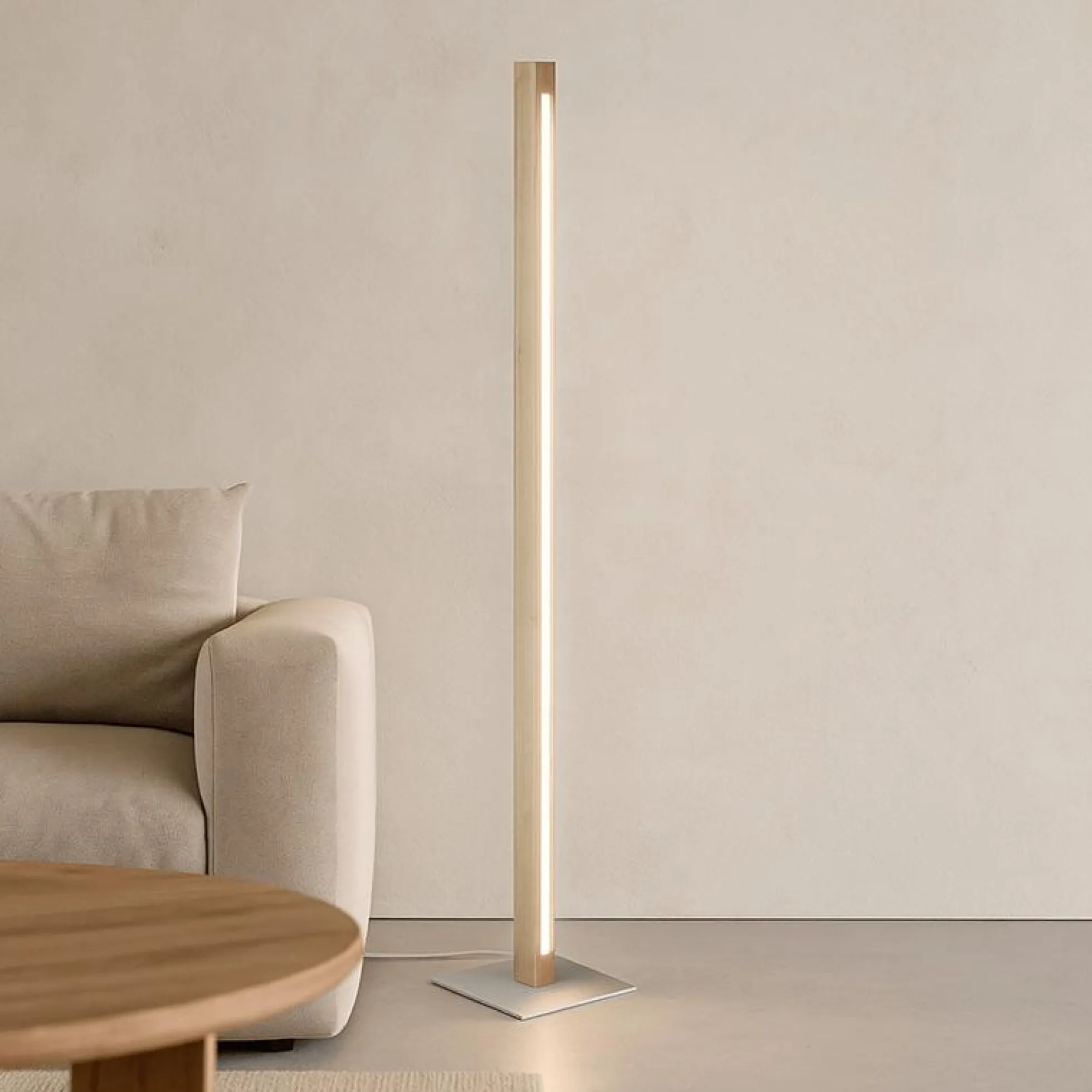 Lámpara de pie madera "Floak" 24W - Dimable - Blanco cálido