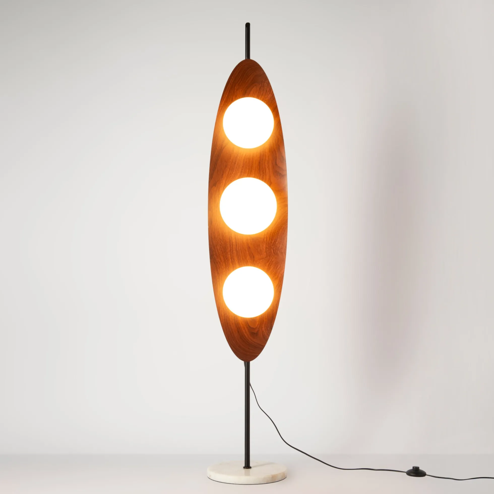 Lámpara de pie "Pacific" - Efecto madera - 3 x G9