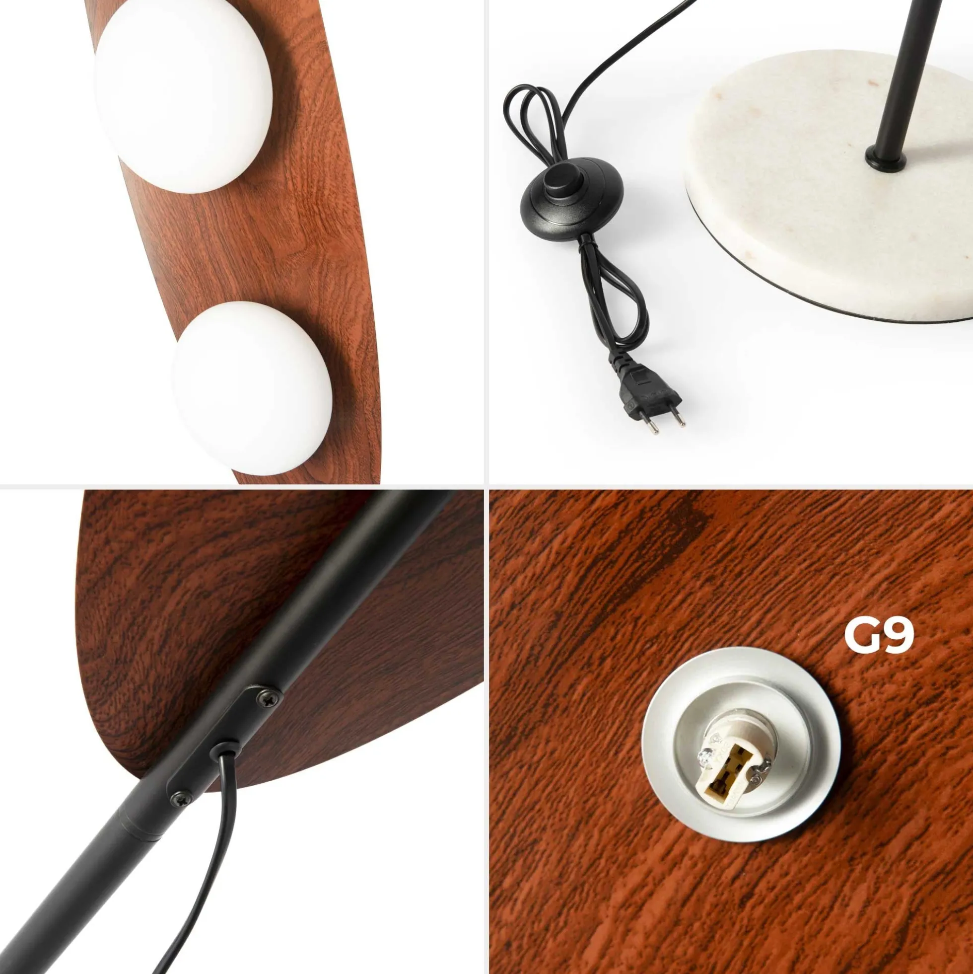 Lámpara de pie "Pacific" - Efecto madera - 3 x G9