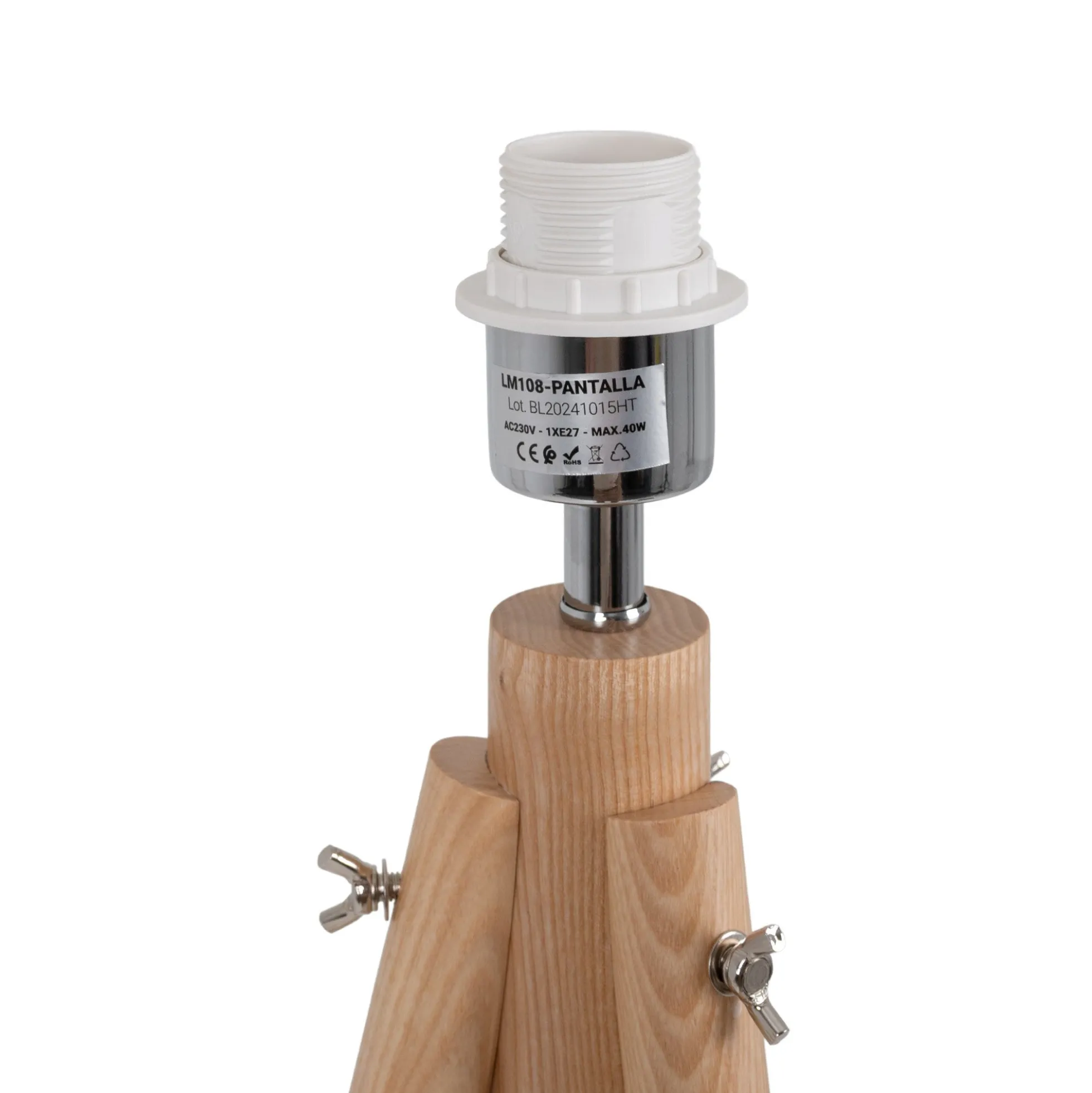 Lámpara de pie trípode "MARTINE" - Madera - E27