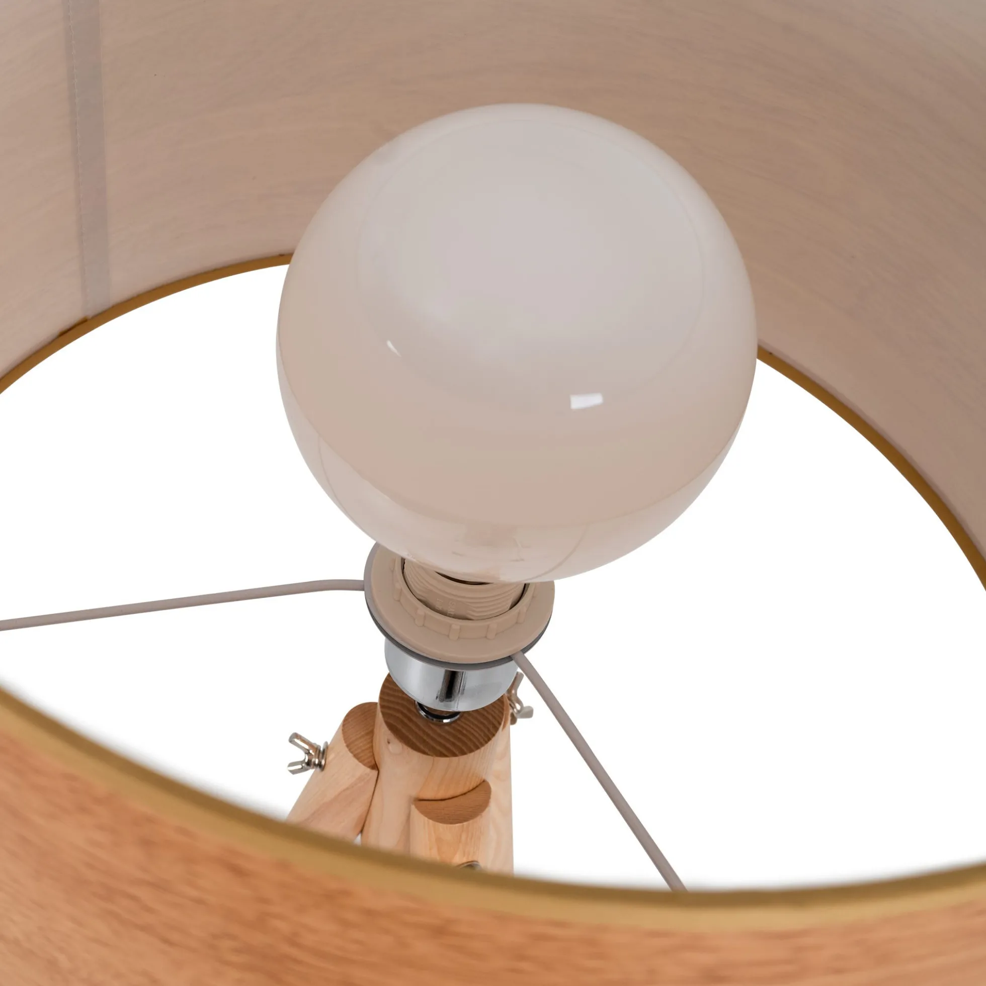 Lámpara de pie trípode "MARTINE" - Madera - E27