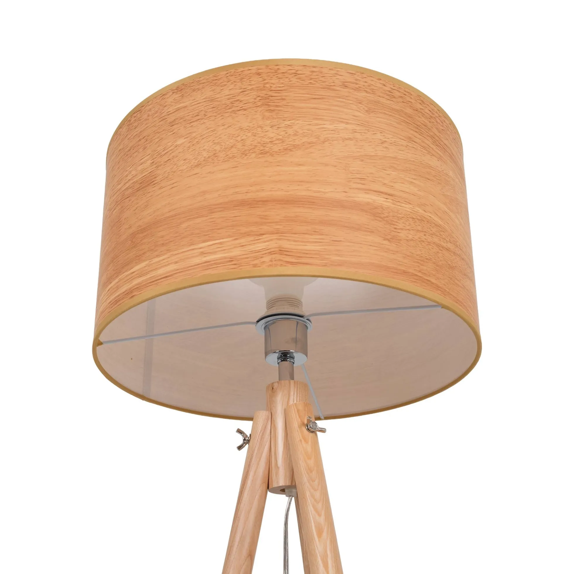 Lámpara de pie trípode "MARTINE" - Madera - E27
