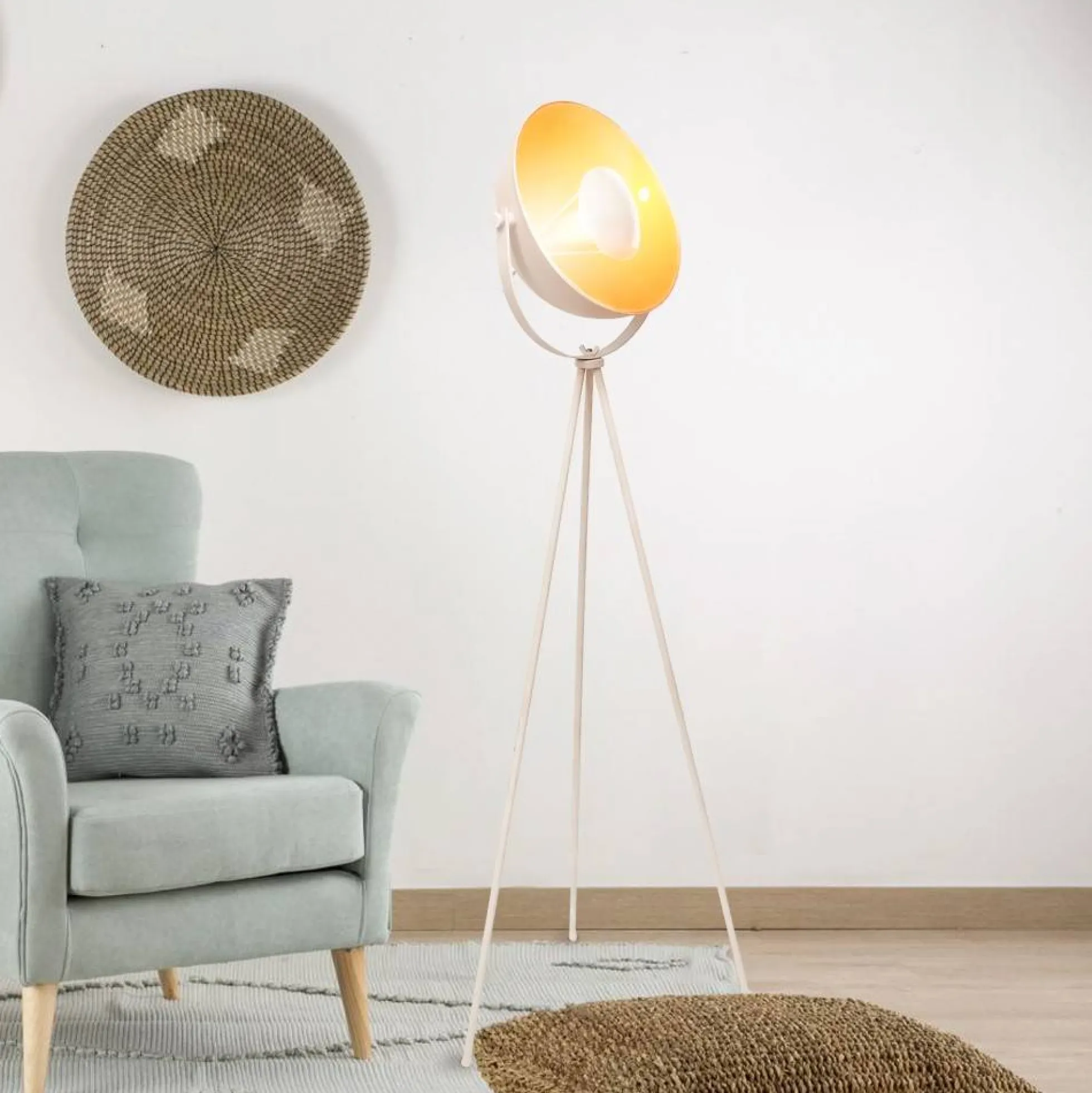 Lámpara de pie vintage con trípode "Galilen" - E27
