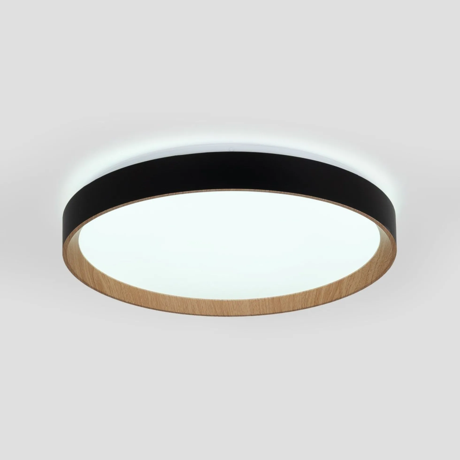 Lámpara de techo LED CCT tipo plafón - 36W - Efecto madera - Ø50cm