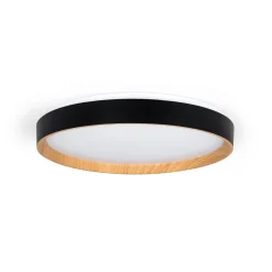 Lámpara de techo LED CCT tipo plafón - 36W - Efecto madera - Ø50cm