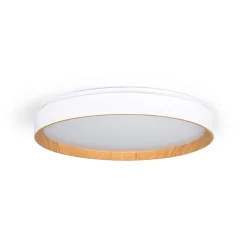 Lámpara de techo LED CCT tipo plafón - 36W - Efecto madera - Ø50cm