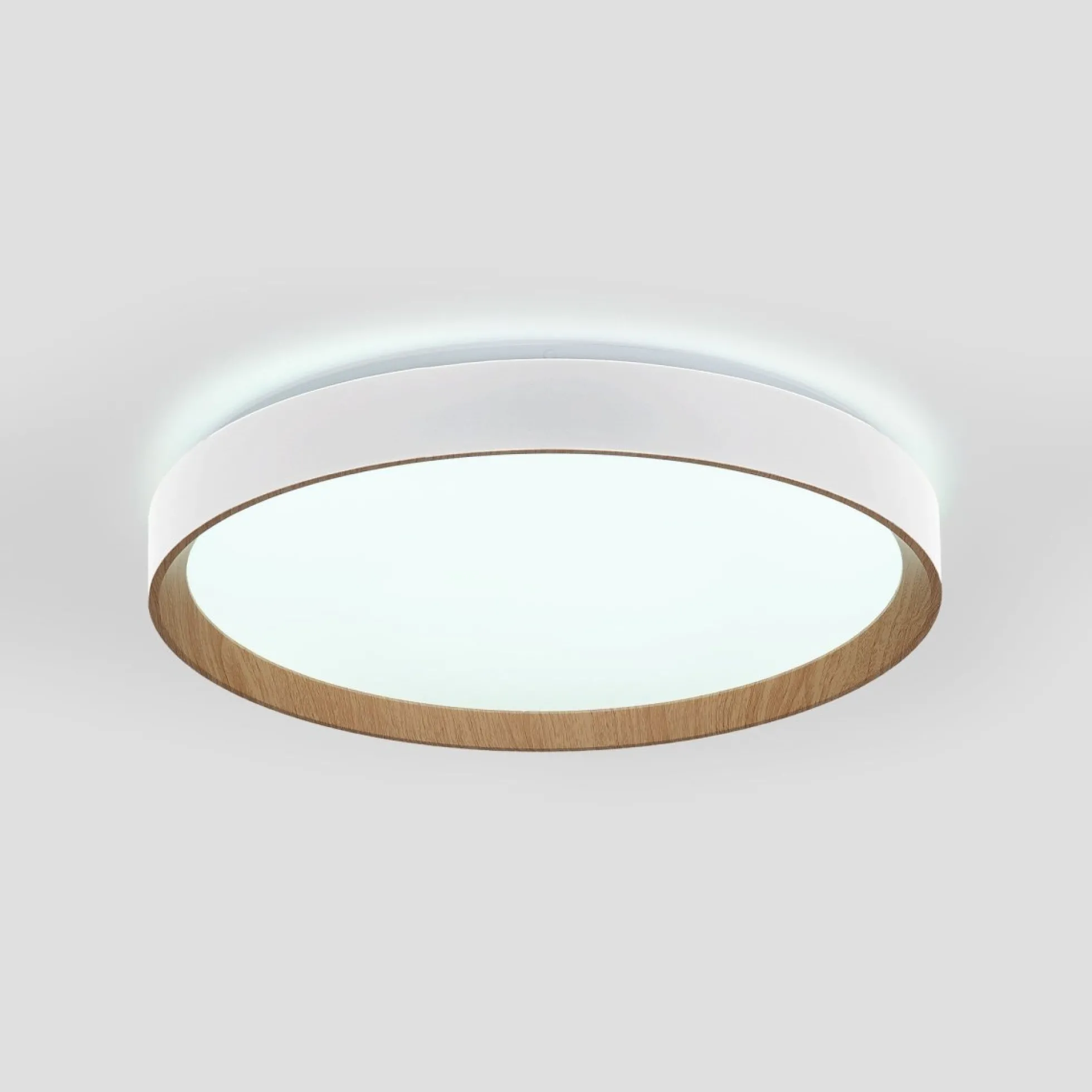 Lámpara de techo LED CCT tipo plafón - 36W - Efecto madera - Ø50cm