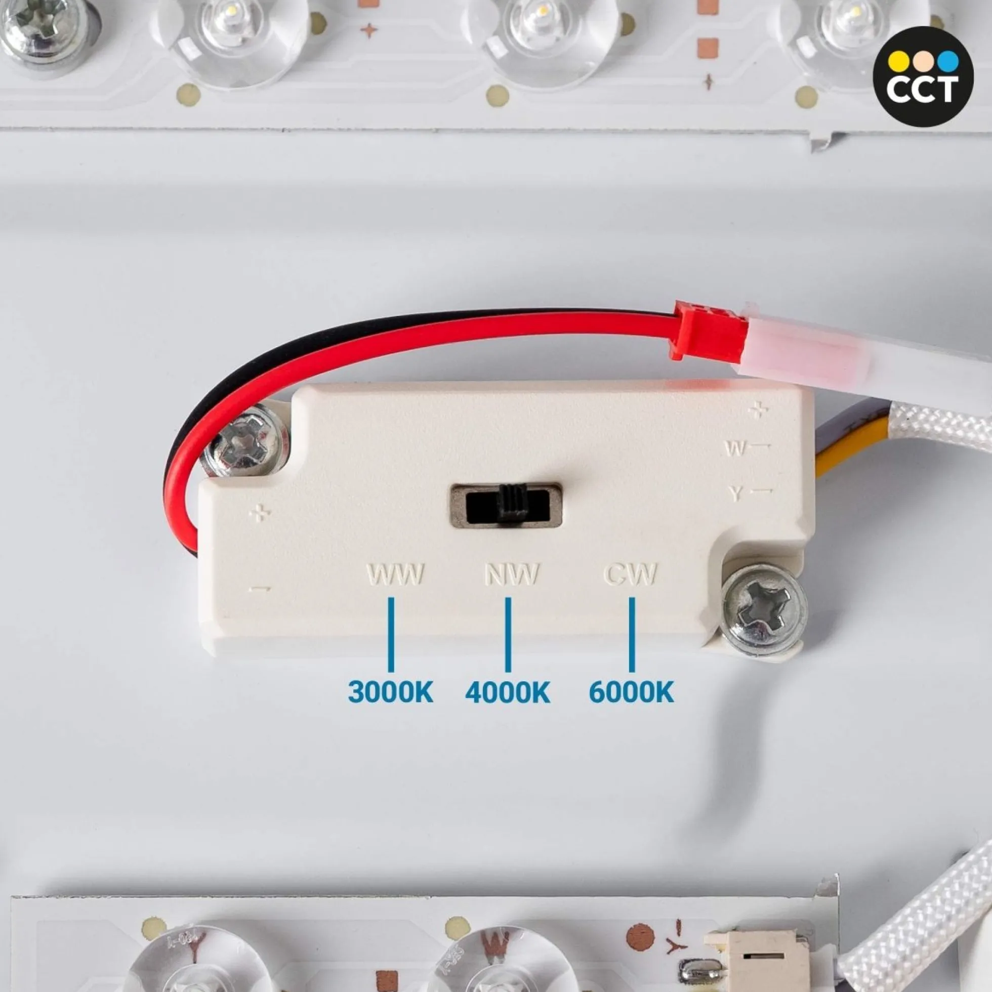 Lámpara de techo LED CCT tipo plafón - 36W - Efecto madera - Ø50cm