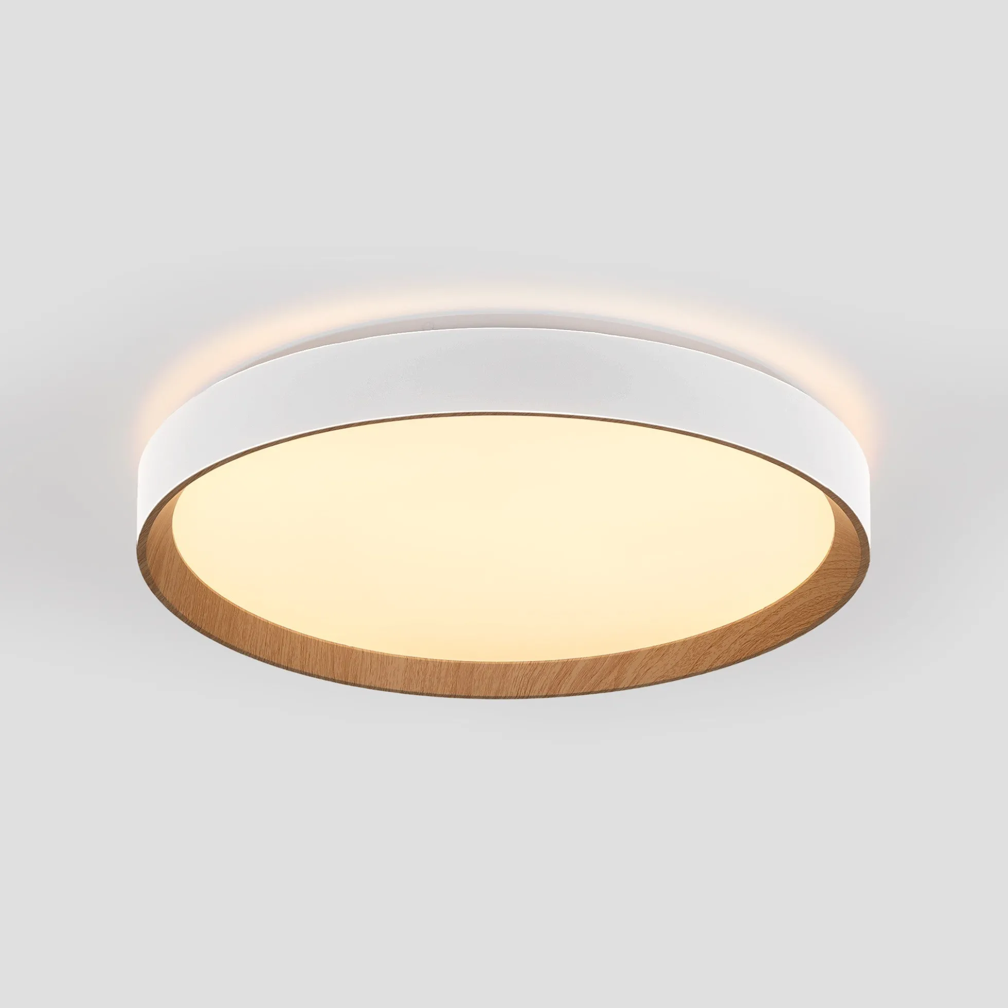 Lámpara de techo LED CCT tipo plafón - 36W - Efecto madera - Ø50cm