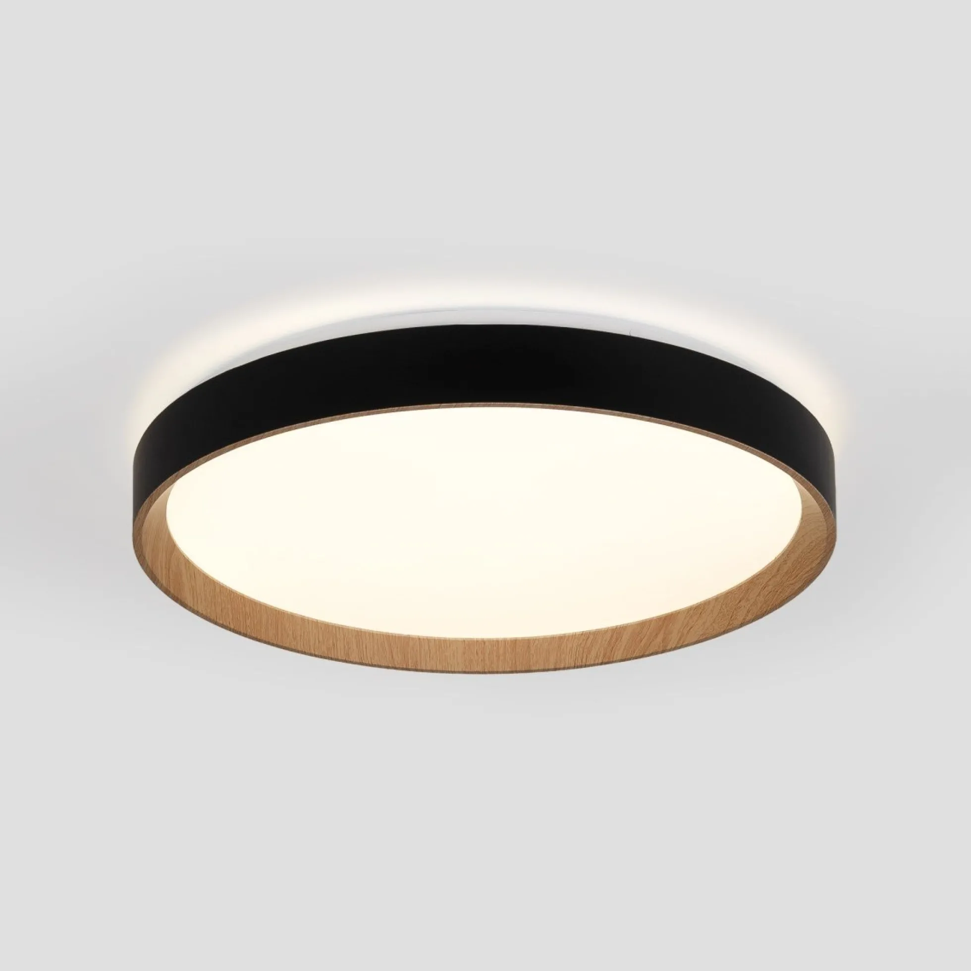 Lámpara de techo LED CCT tipo plafón - 36W - Efecto madera - Ø50cm
