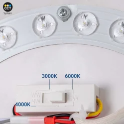 Lámpara de techo LED CCT 12W - Efecto madera - ø35cm