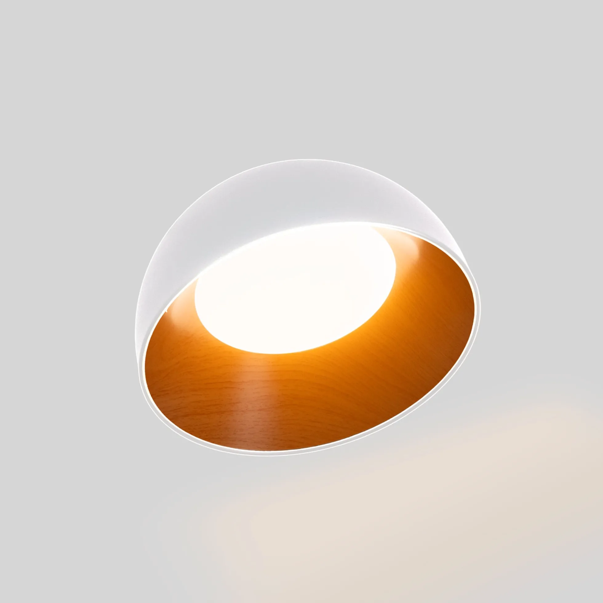 Lámpara de techo LED inclinada CCT 12W - Efecto madera - ø35cm