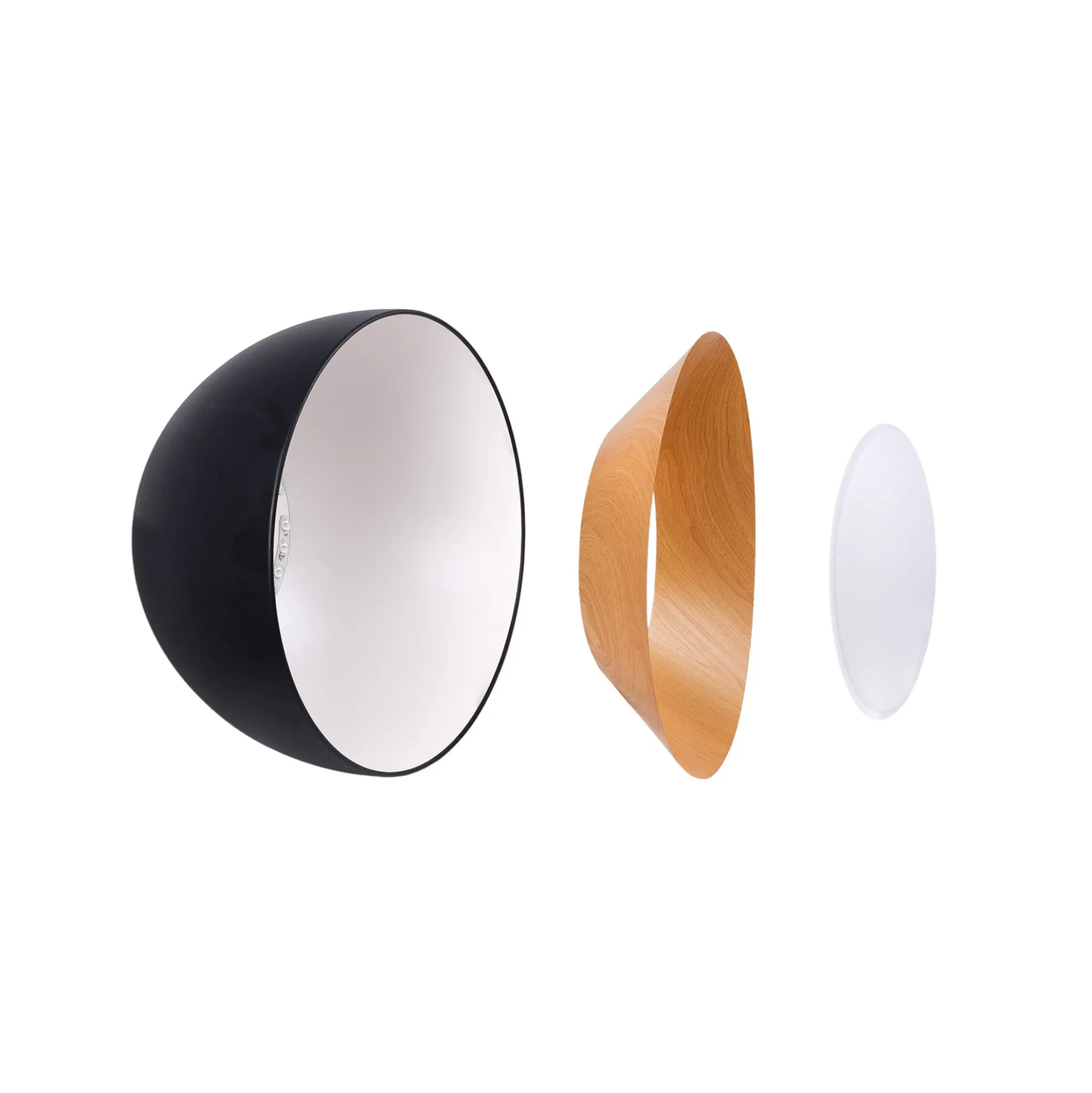 Lámpara de techo LED inclinada CCT 12W - Efecto madera - ø35cm