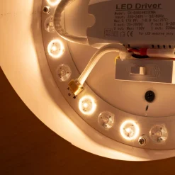 Lámpara de techo LED inclinada CCT 12W - Efecto madera - ø35cm