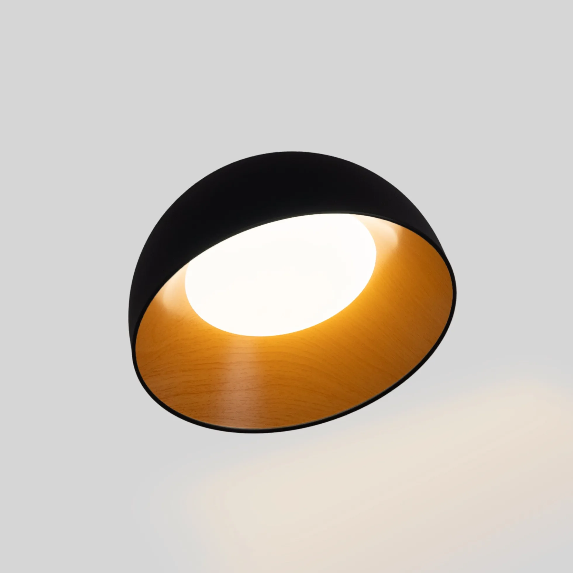 Lámpara de techo LED inclinada CCT 12W - Efecto madera - ø35cm