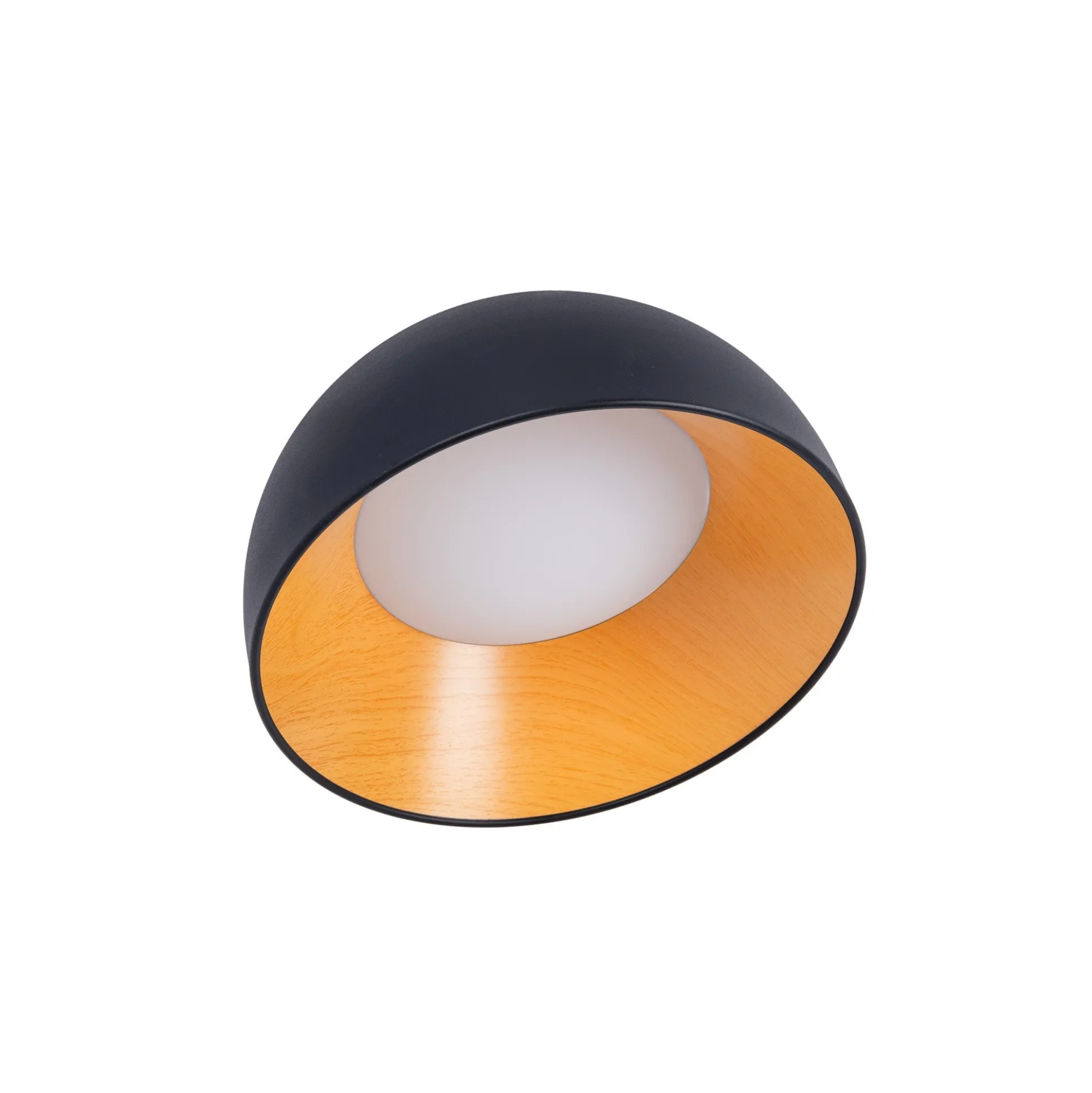 Lámpara de techo LED inclinada CCT 12W - Efecto madera - ø35cm