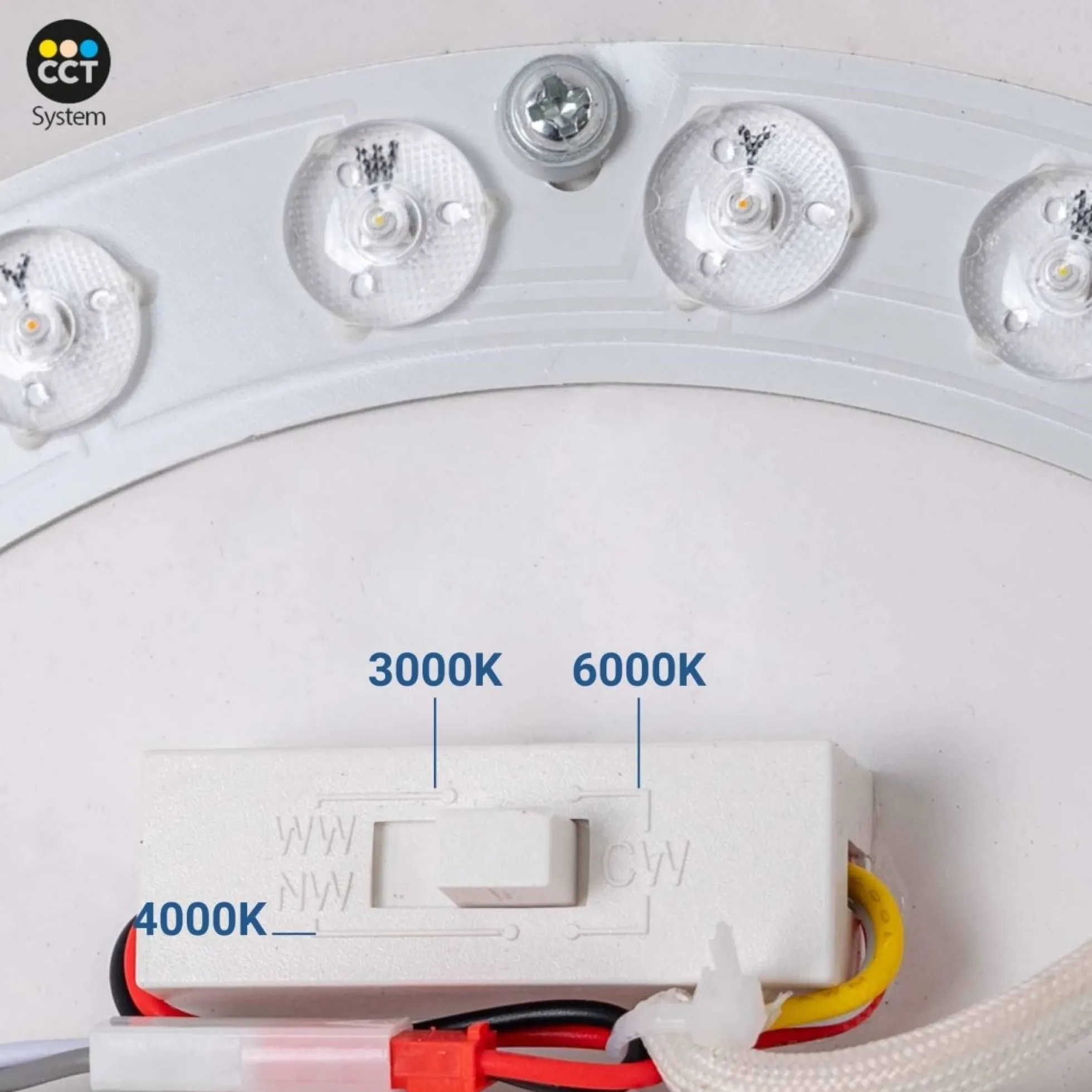 Lámpara de techo LED inclinada CCT 12W - Efecto madera - ø35cm