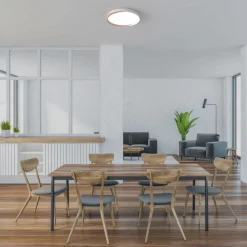 Lámpara de techo LED tipo plafón CCT 36W - Efecto madera - ø50cm - IP22