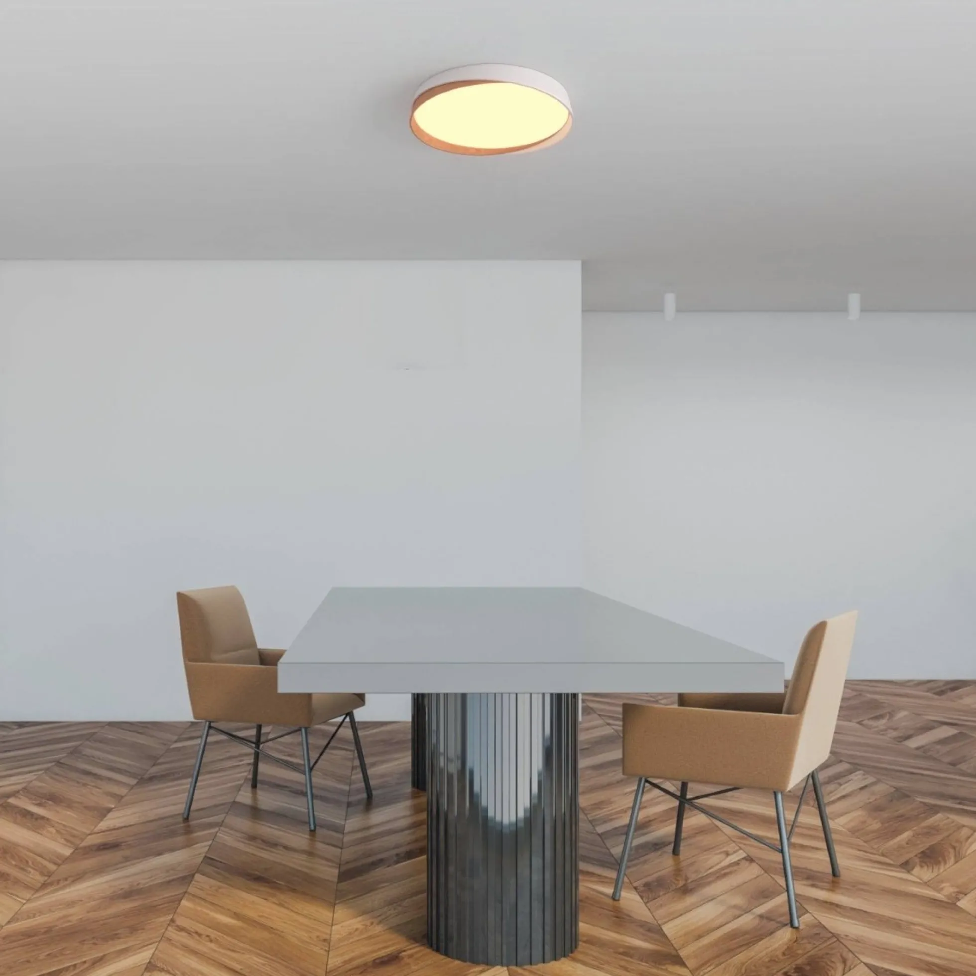 Lámpara de techo LED tipo plafón CCT 36W - Efecto madera - ø50cm - IP22