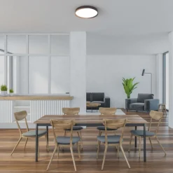 Lámpara de techo LED tipo plafón CCT 36W - Efecto madera - ø50cm - IP22