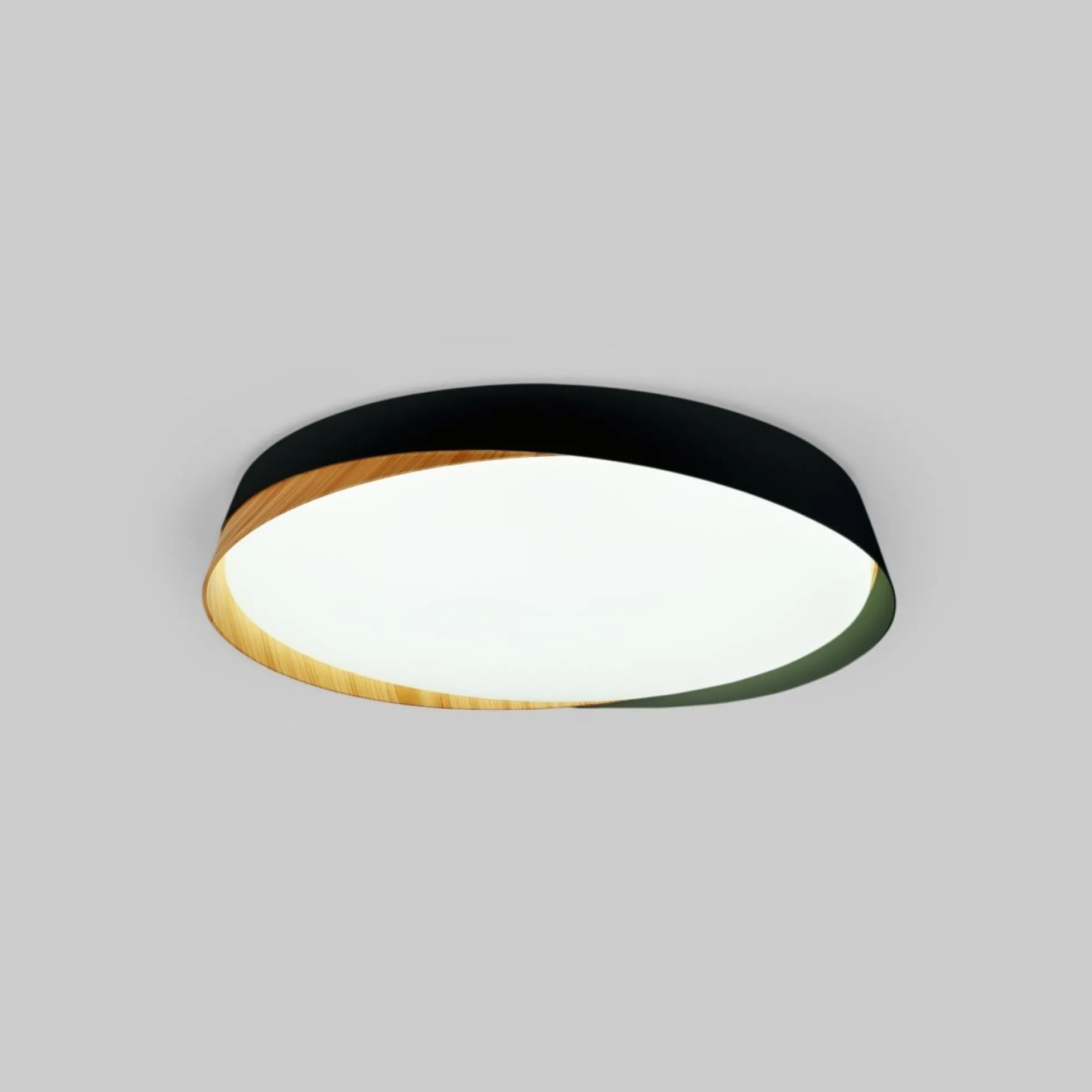 Lámpara de techo LED tipo plafón CCT 36W - Efecto madera - ø50cm - IP22