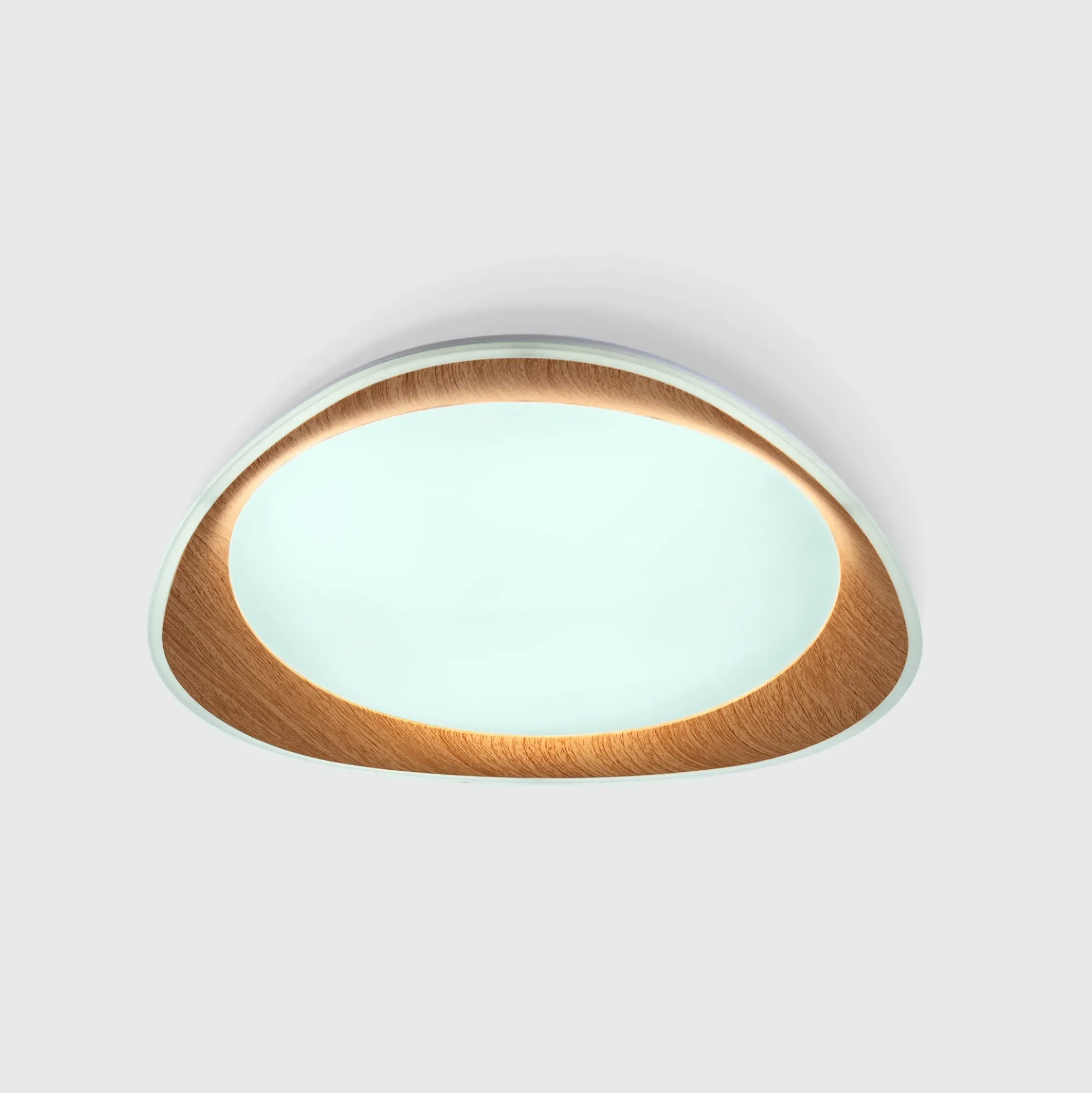 Lámpara de techo LED tipo plafón CCT 24W - Efecto madera - Ø45cm